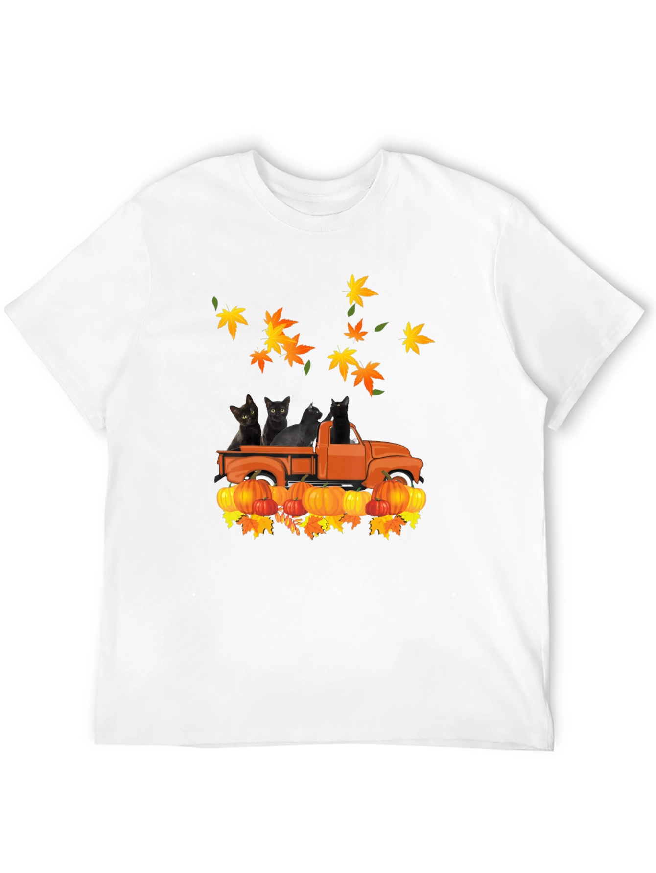 Black Cats in Truck Fall T-Shirt