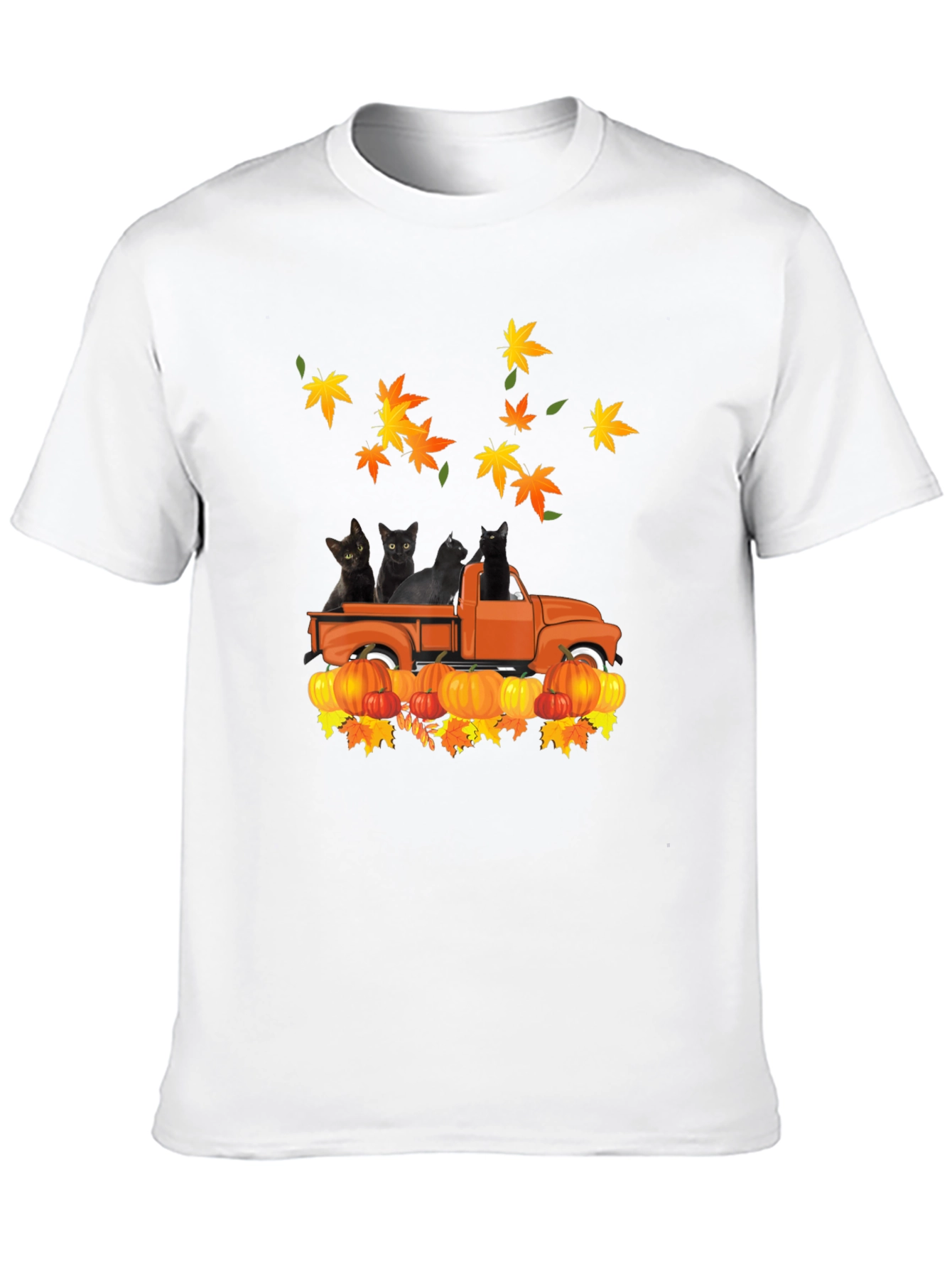 Black Cats in Truck Fall T-Shirt