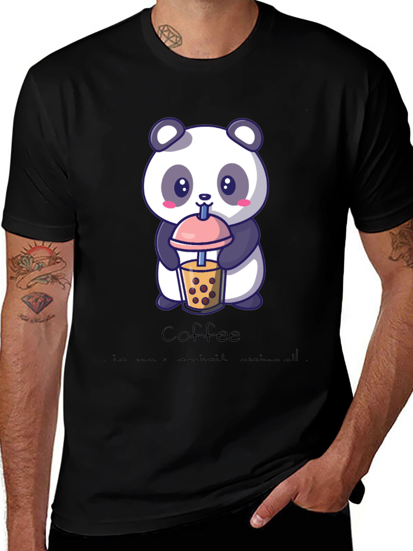 Cute Panda Coffee Lover T-Shirt