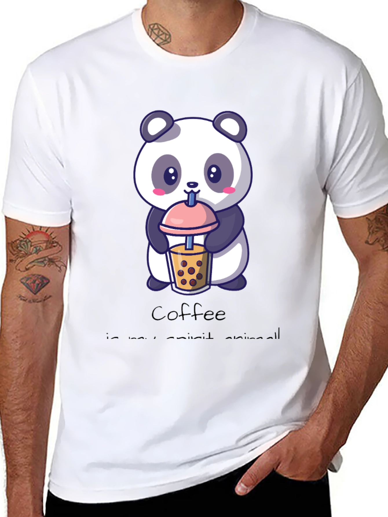 Cute Panda Coffee Lover T-Shirt