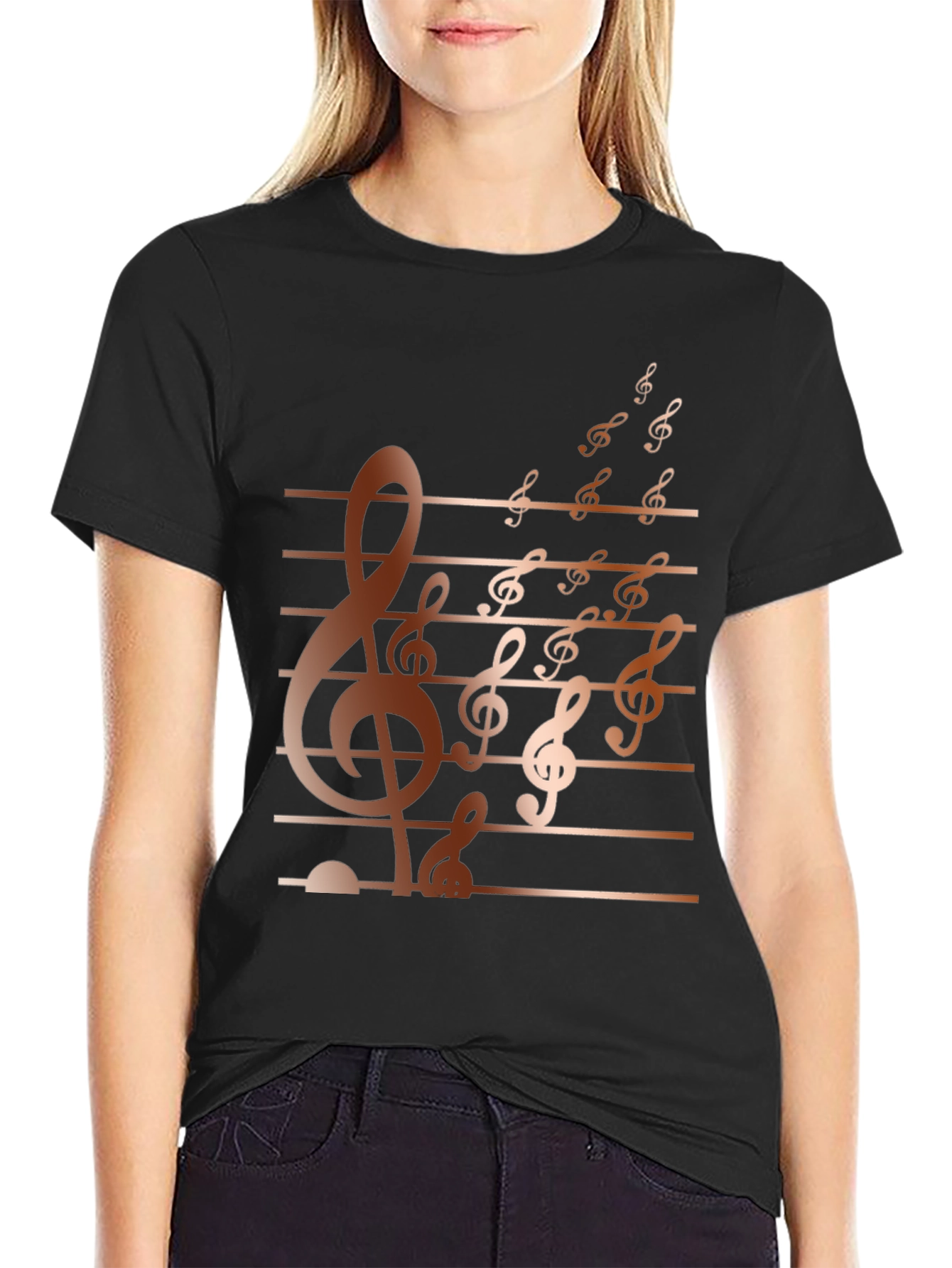 Musical Note Black T-Shirt