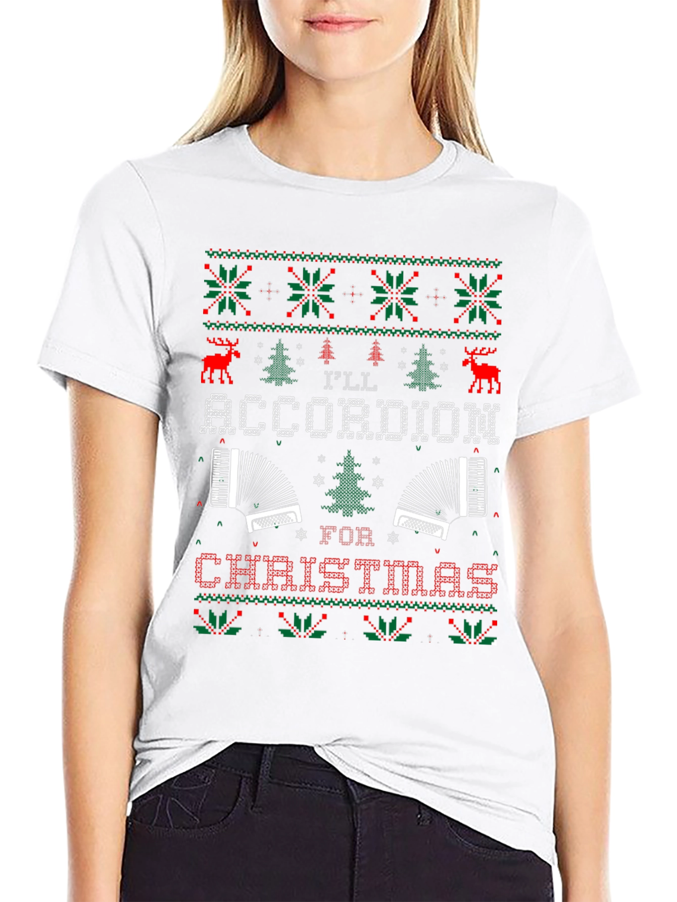 Christmas Accordion Ugly Sweater T-Shirt