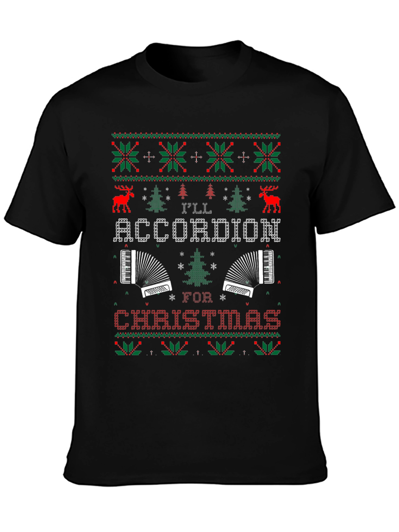 Christmas Accordion Ugly Sweater T-Shirt