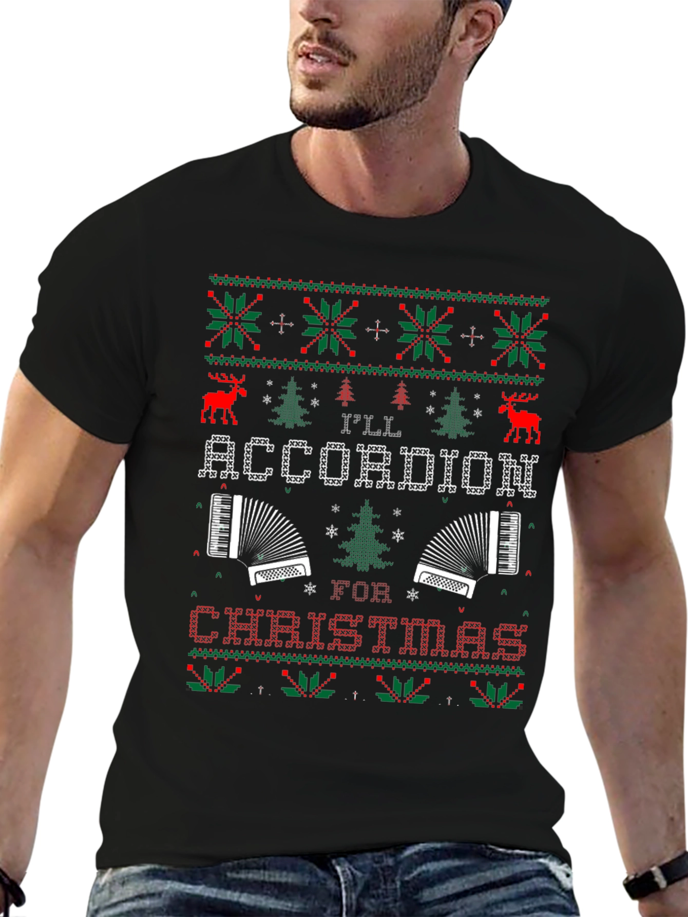Christmas Accordion Ugly Sweater T-Shirt