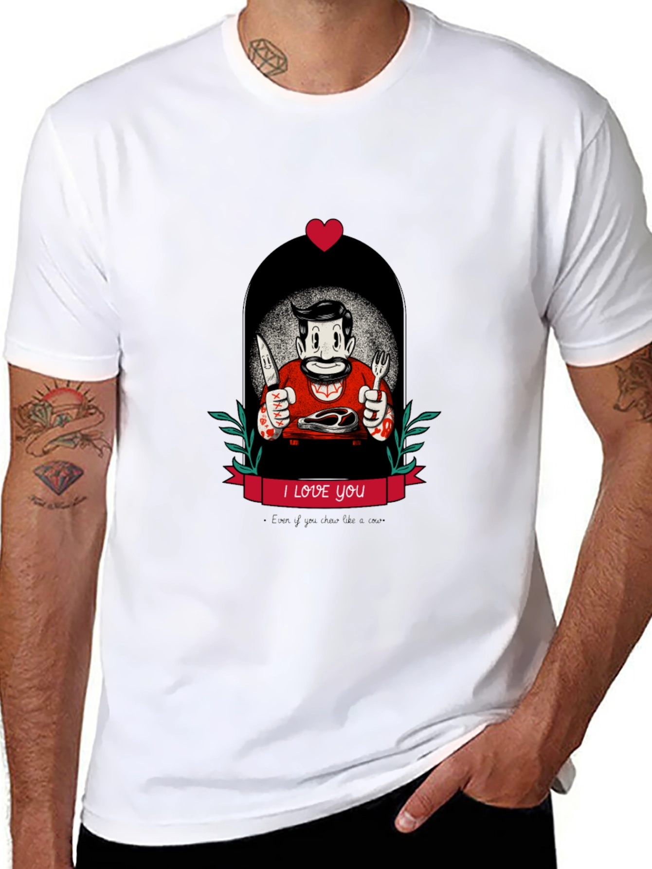 I Love You Steak T-Shirt - Graphic Tee
