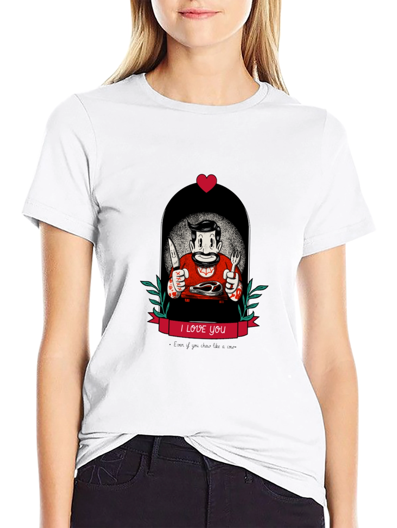 I Love You Steak T-Shirt - Graphic Tee