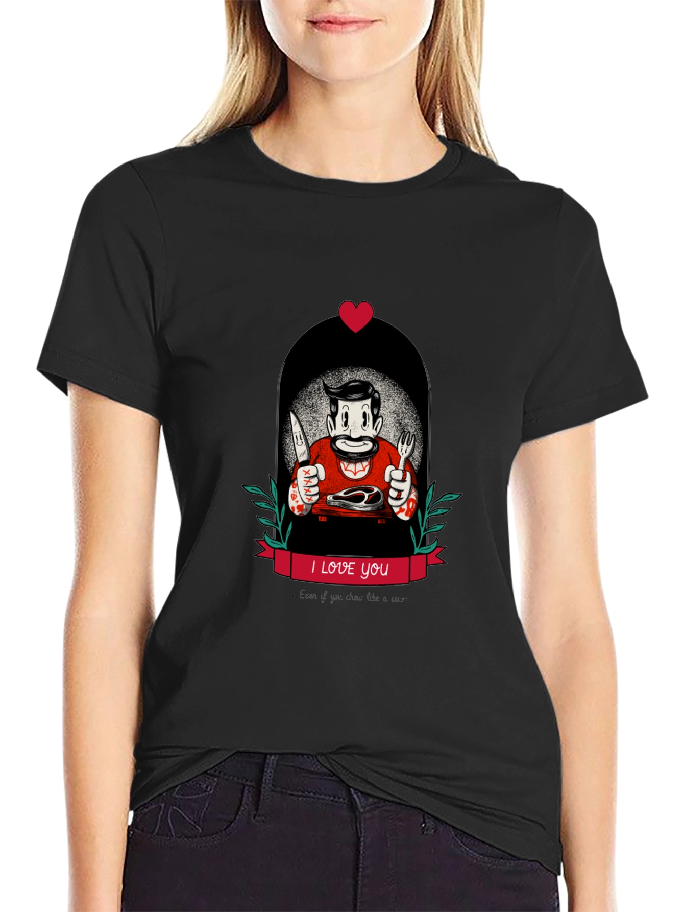 I Love You Steak T-Shirt - Graphic Tee