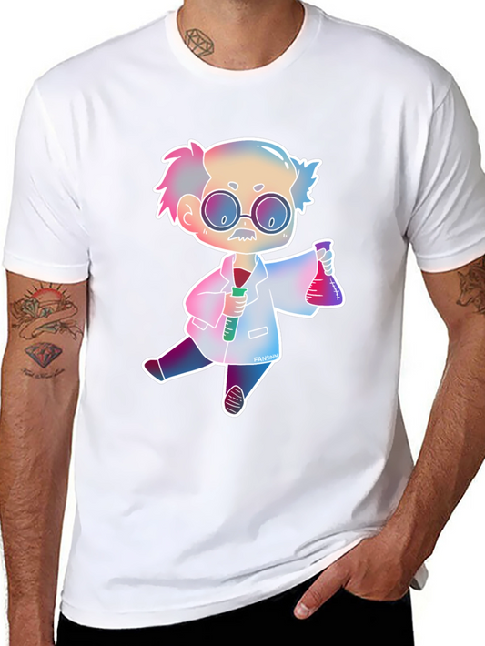 Scientist Cartoon Graphic Tee - Fun Science Shirt