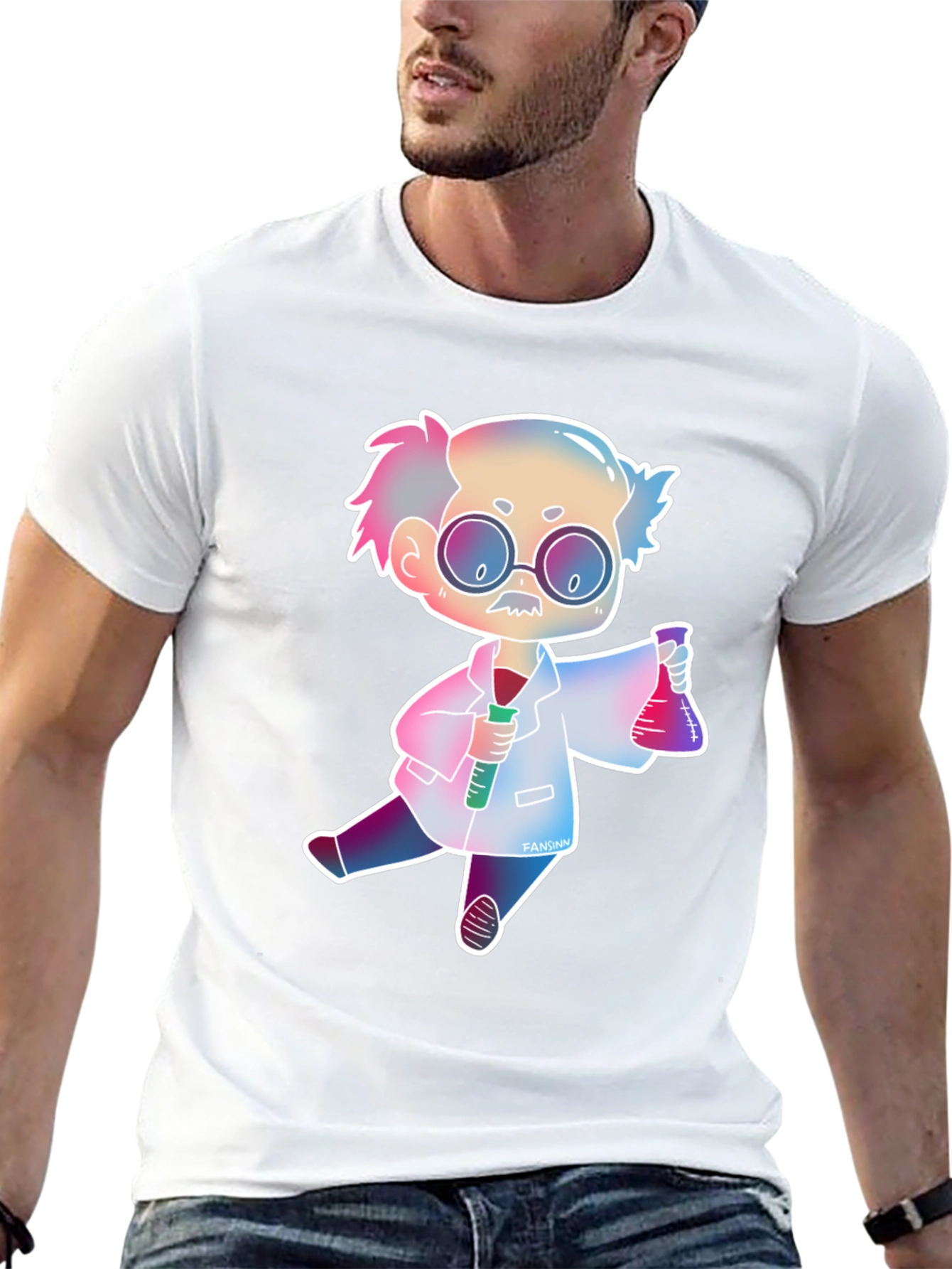 Scientist Cartoon Graphic Tee - Fun Science Shirt
