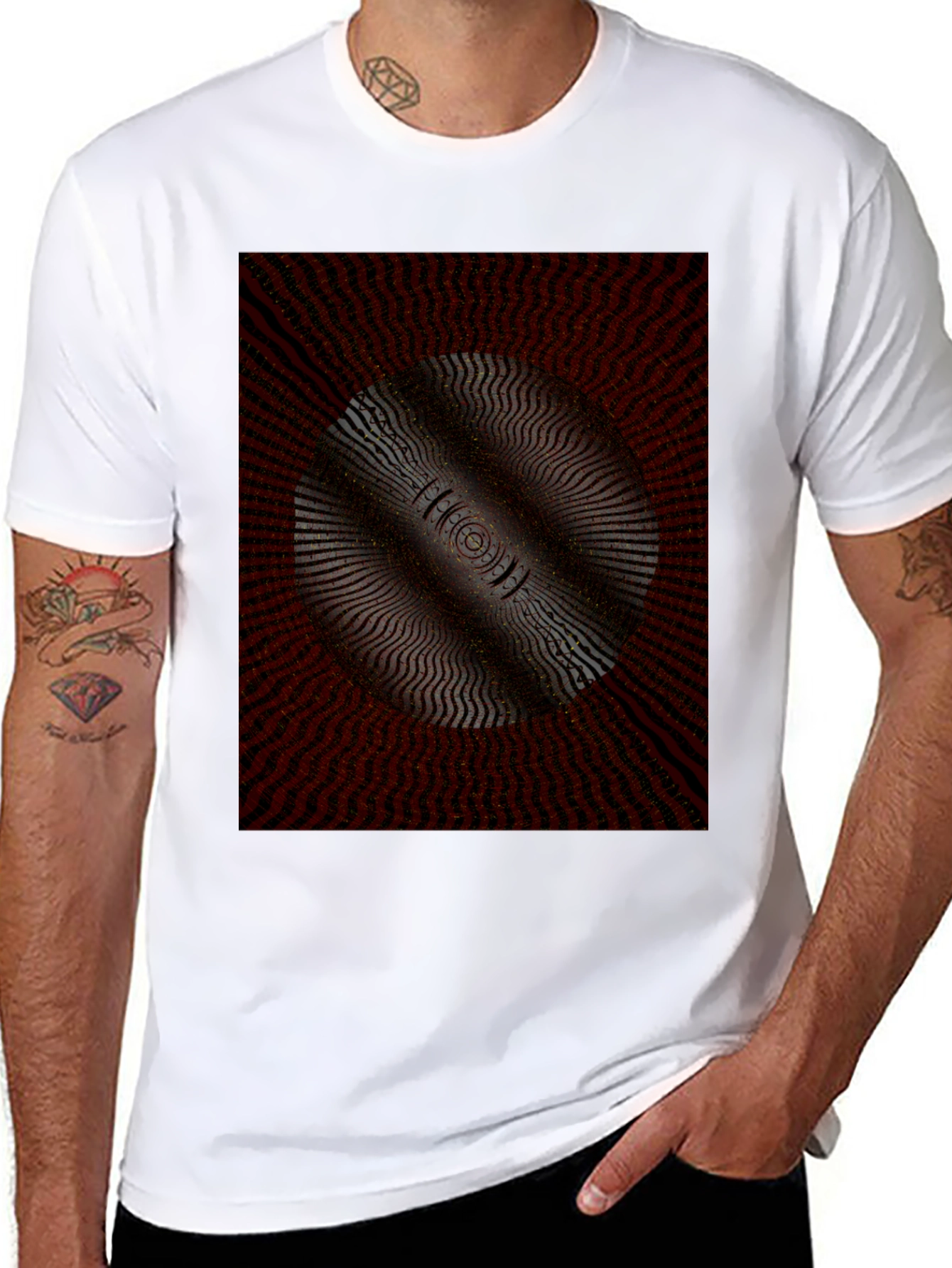 Optical Illusion Graphic Tee - Modern Design
