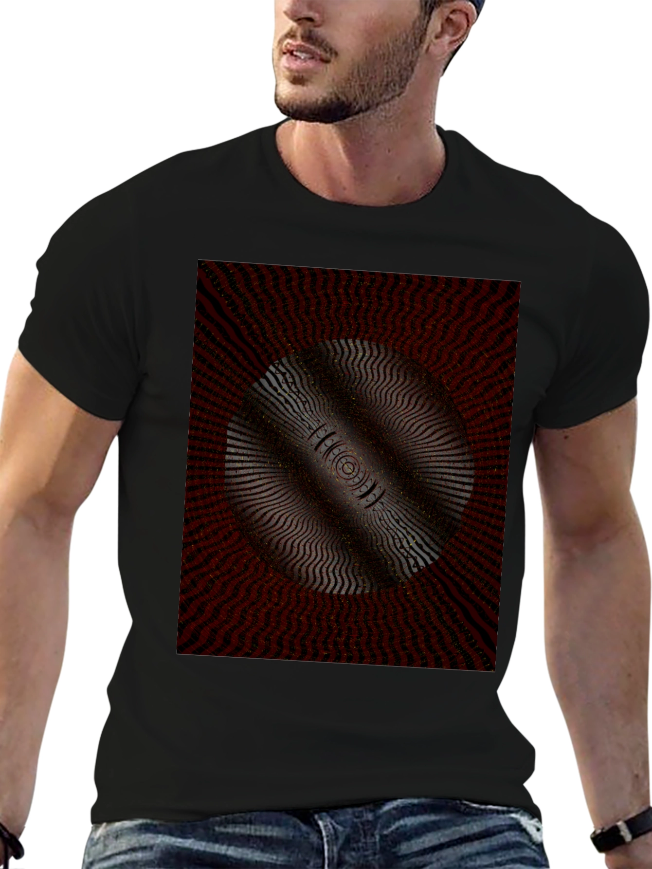 Optical Illusion Graphic Tee - Modern Design