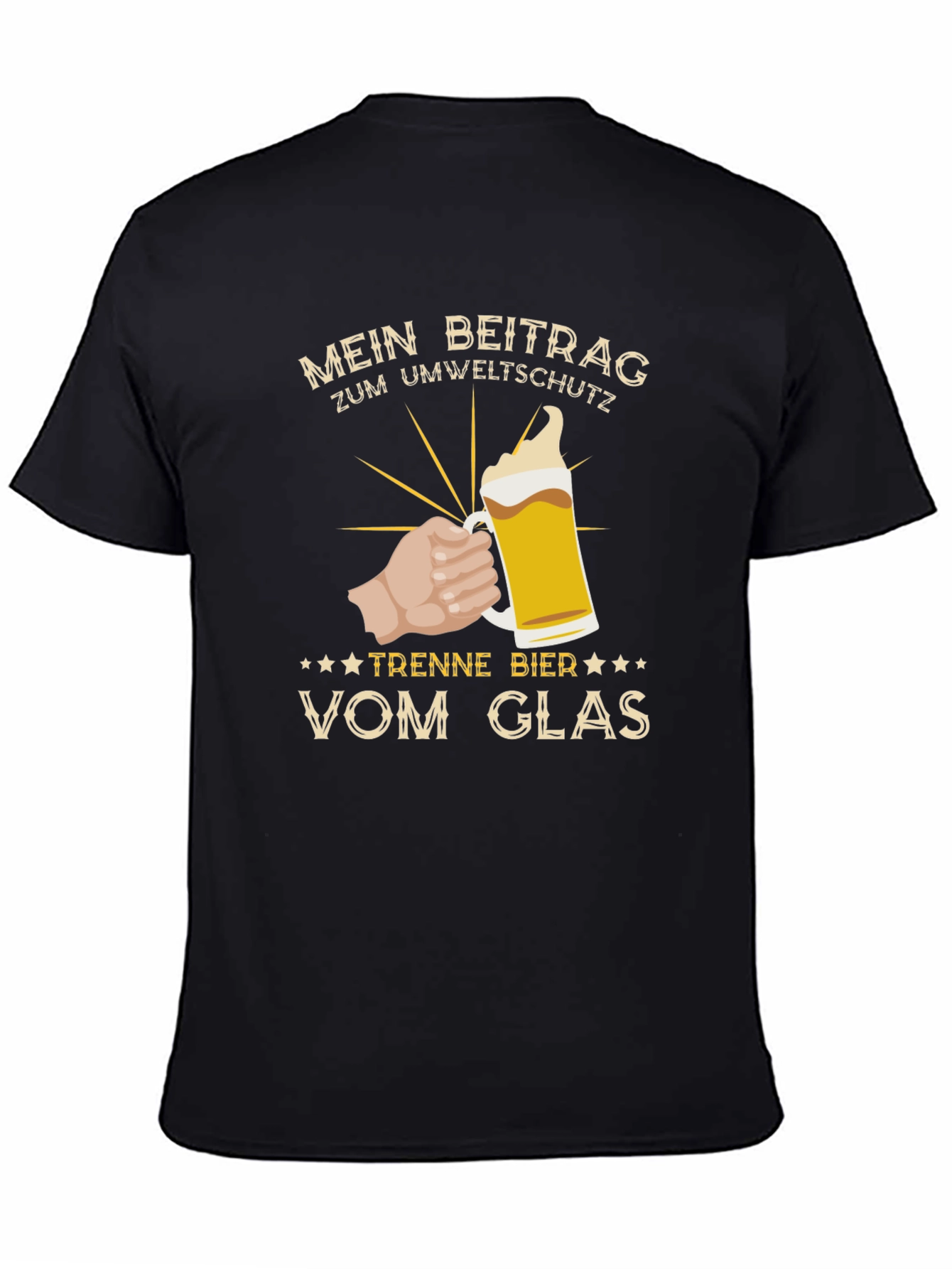 Mens Black Mein Beitrag Beer Graphic Tee