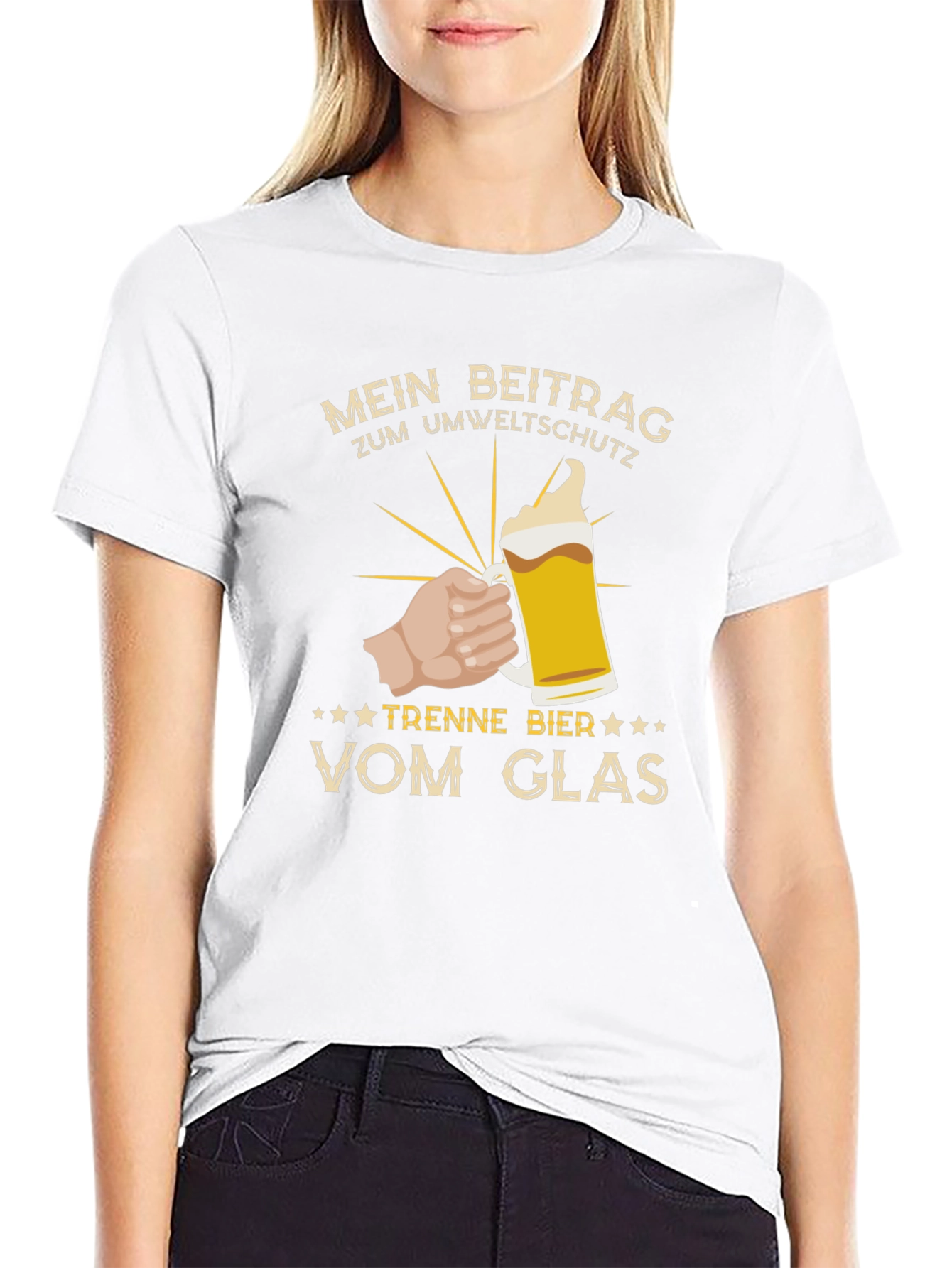 Mens Black Mein Beitrag Beer Graphic Tee