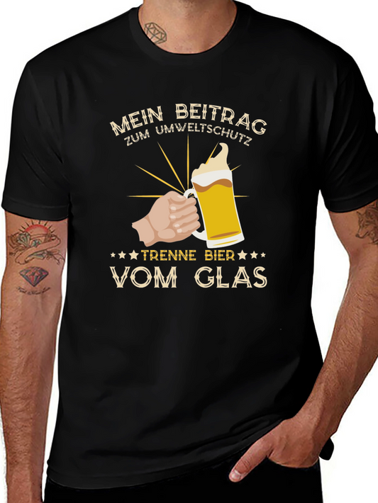 Mens Black Mein Beitrag Beer Graphic Tee