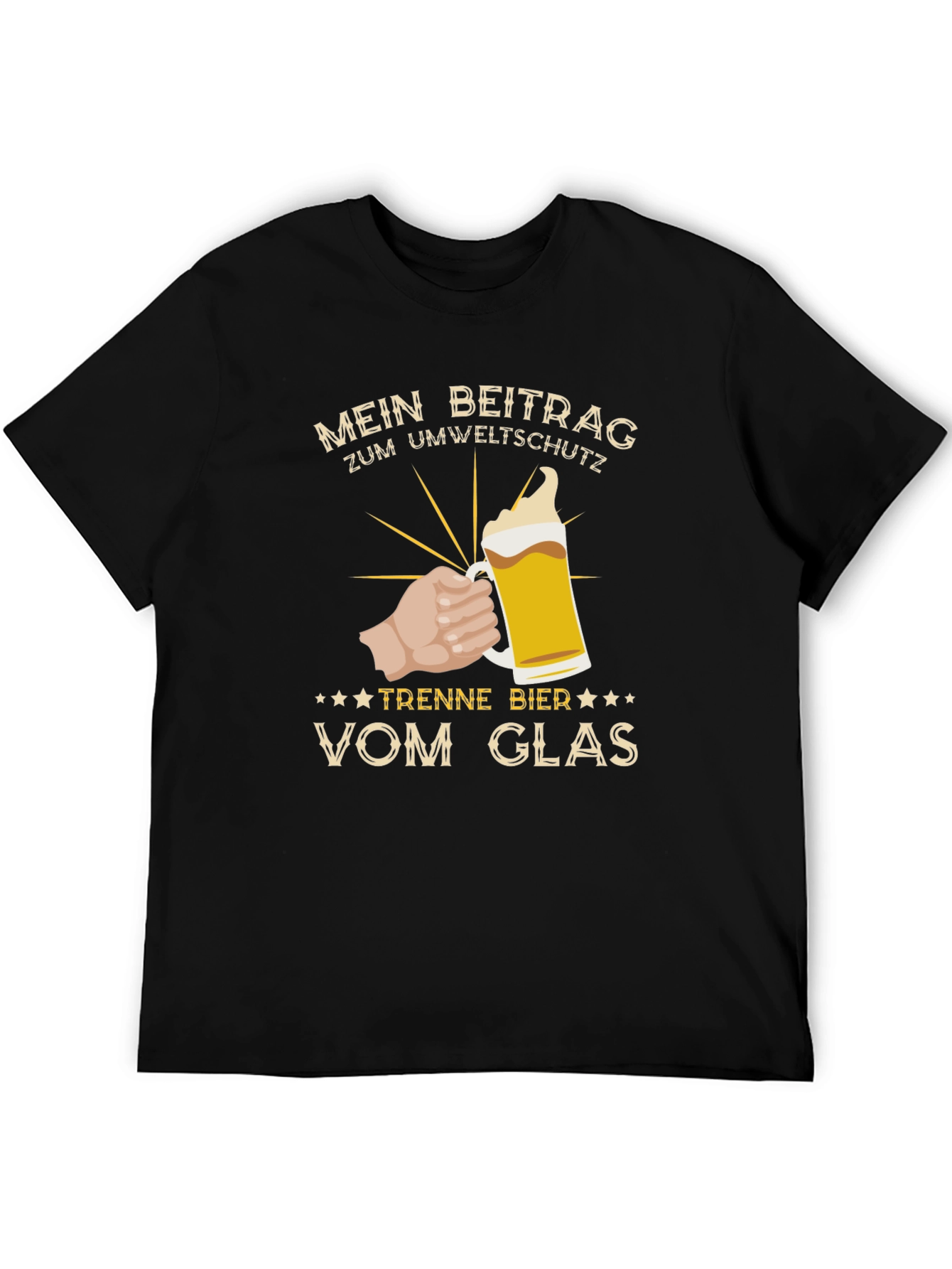 Mens Black Mein Beitrag Beer Graphic Tee