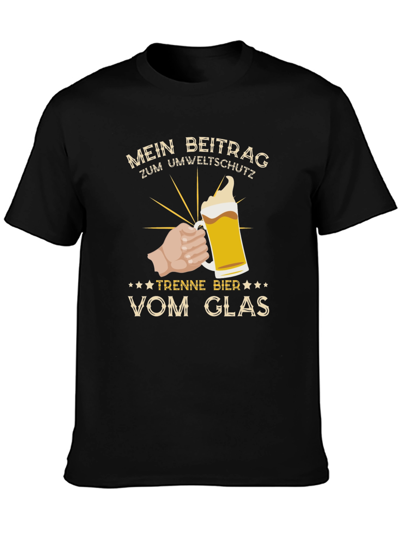 Mens Black Mein Beitrag Beer Graphic Tee