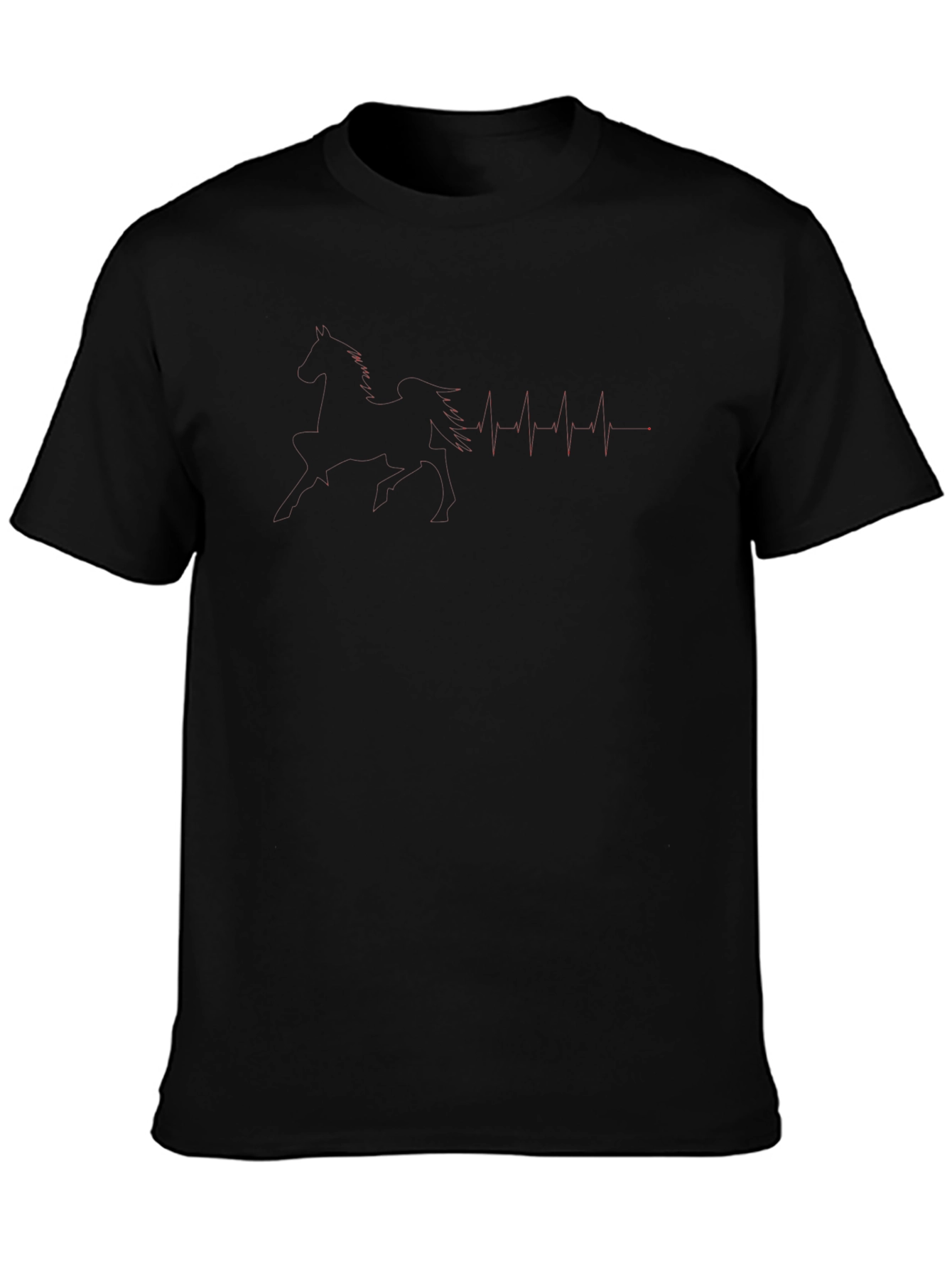 Black Graphic Tee - Heartbeat Design