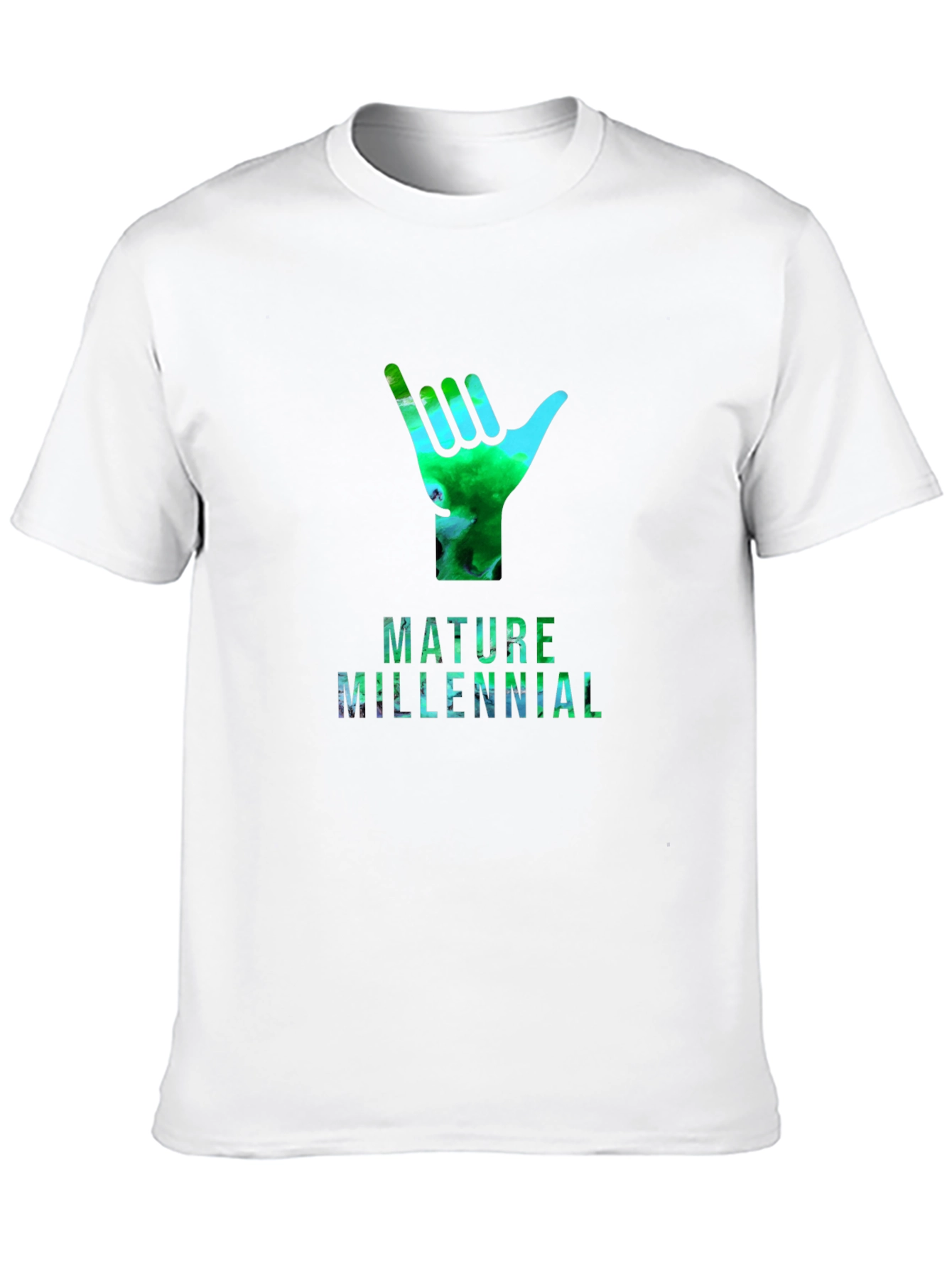 Mature Millennial Shaka Hand Graphic T-Shirt
