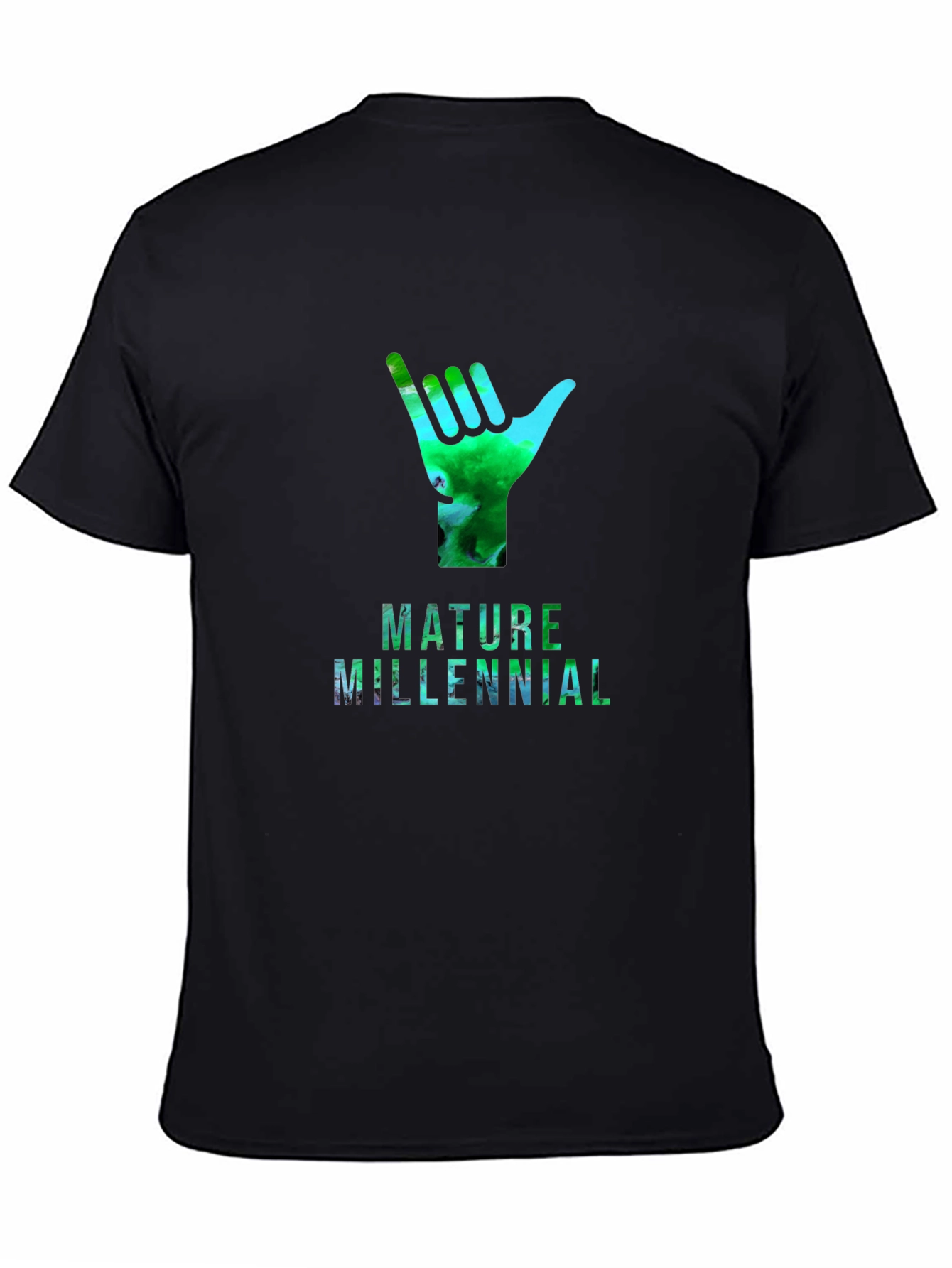 Mature Millennial Shaka Hand Graphic T-Shirt