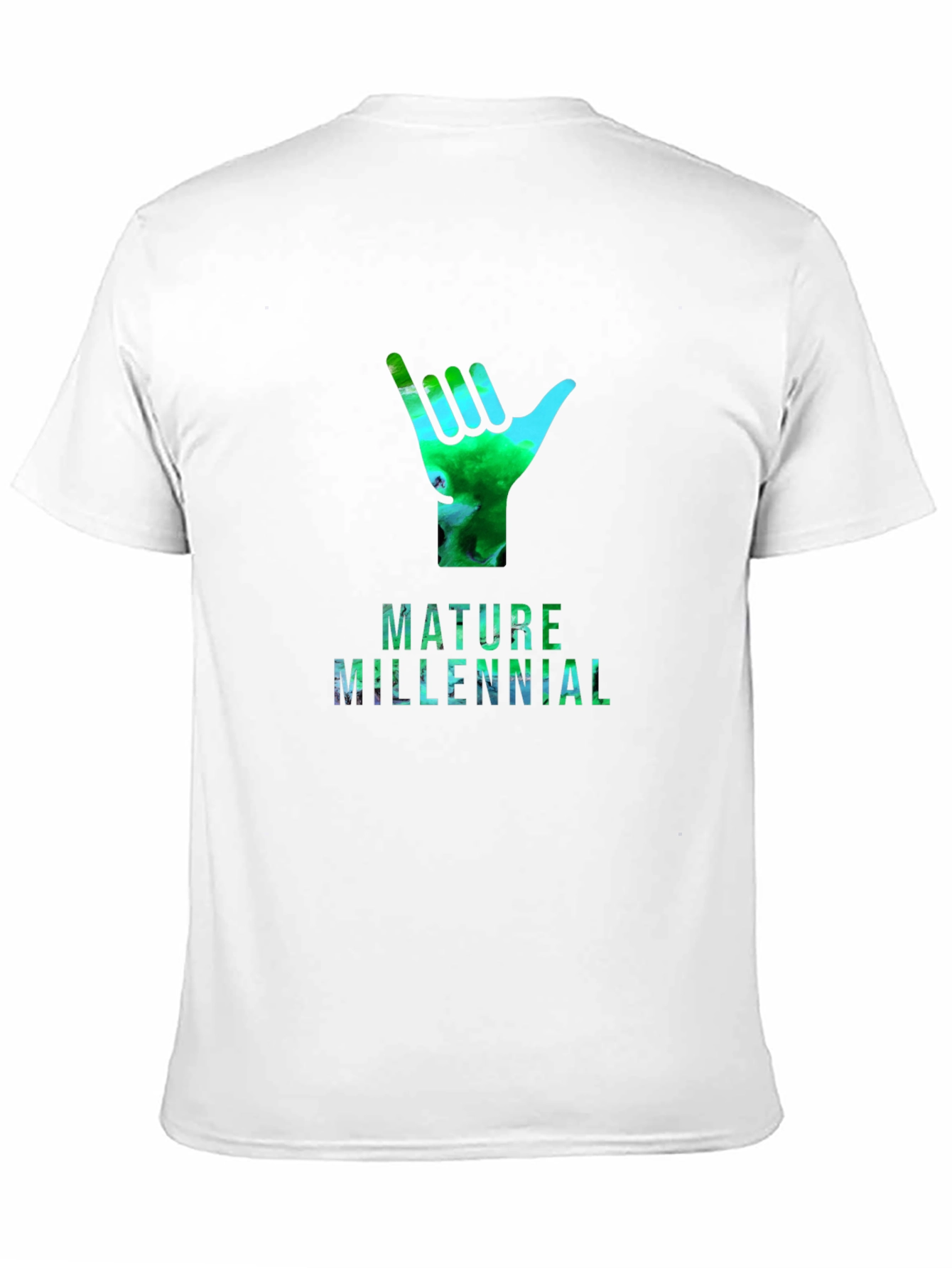 Mature Millennial Shaka Hand Graphic T-Shirt