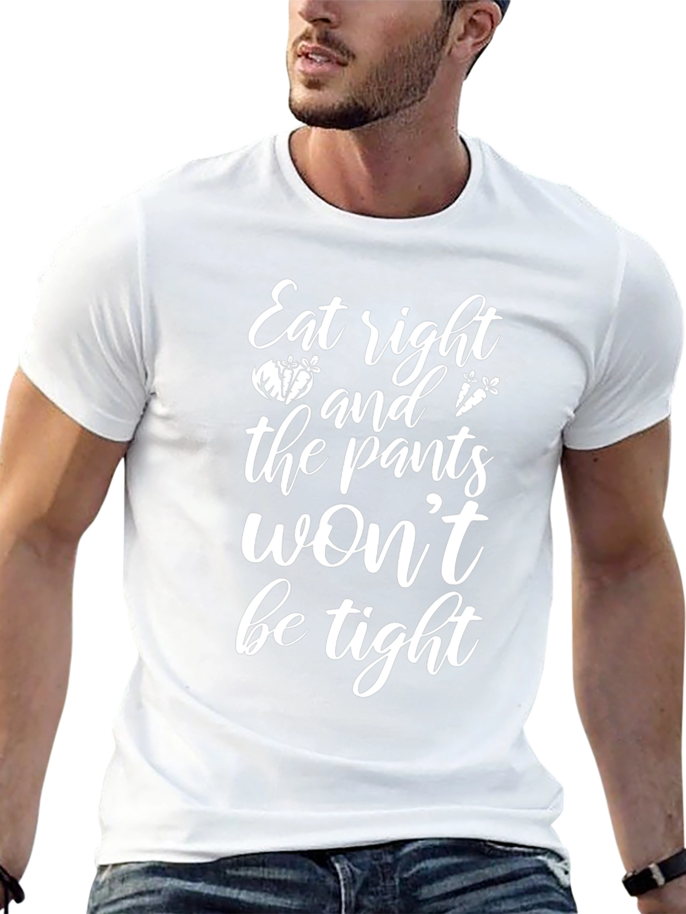 Eat Right T-Shirt: Healthy Food Slogan Tee