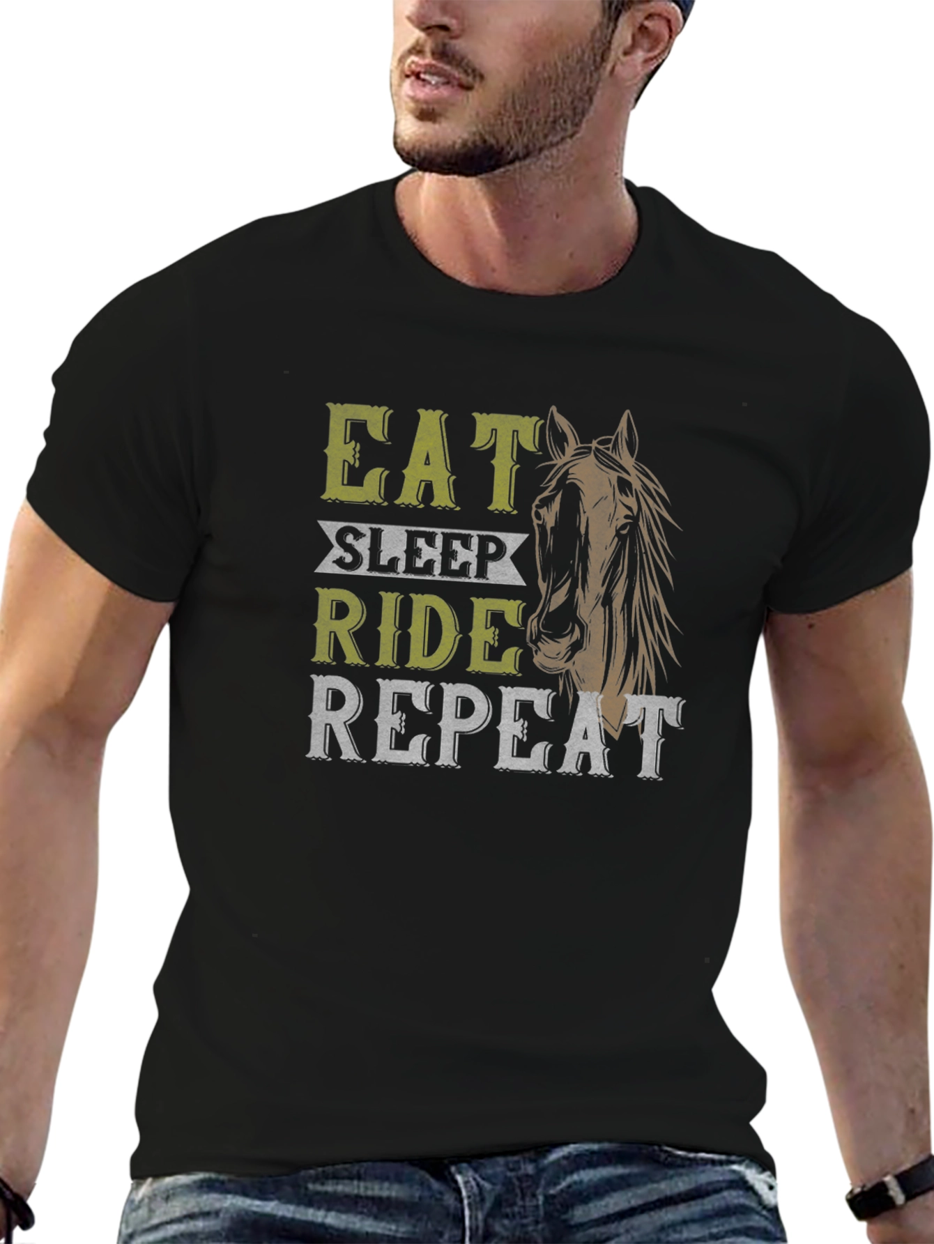 Eat Sleep Ride Repeat Horse Graphic Tee