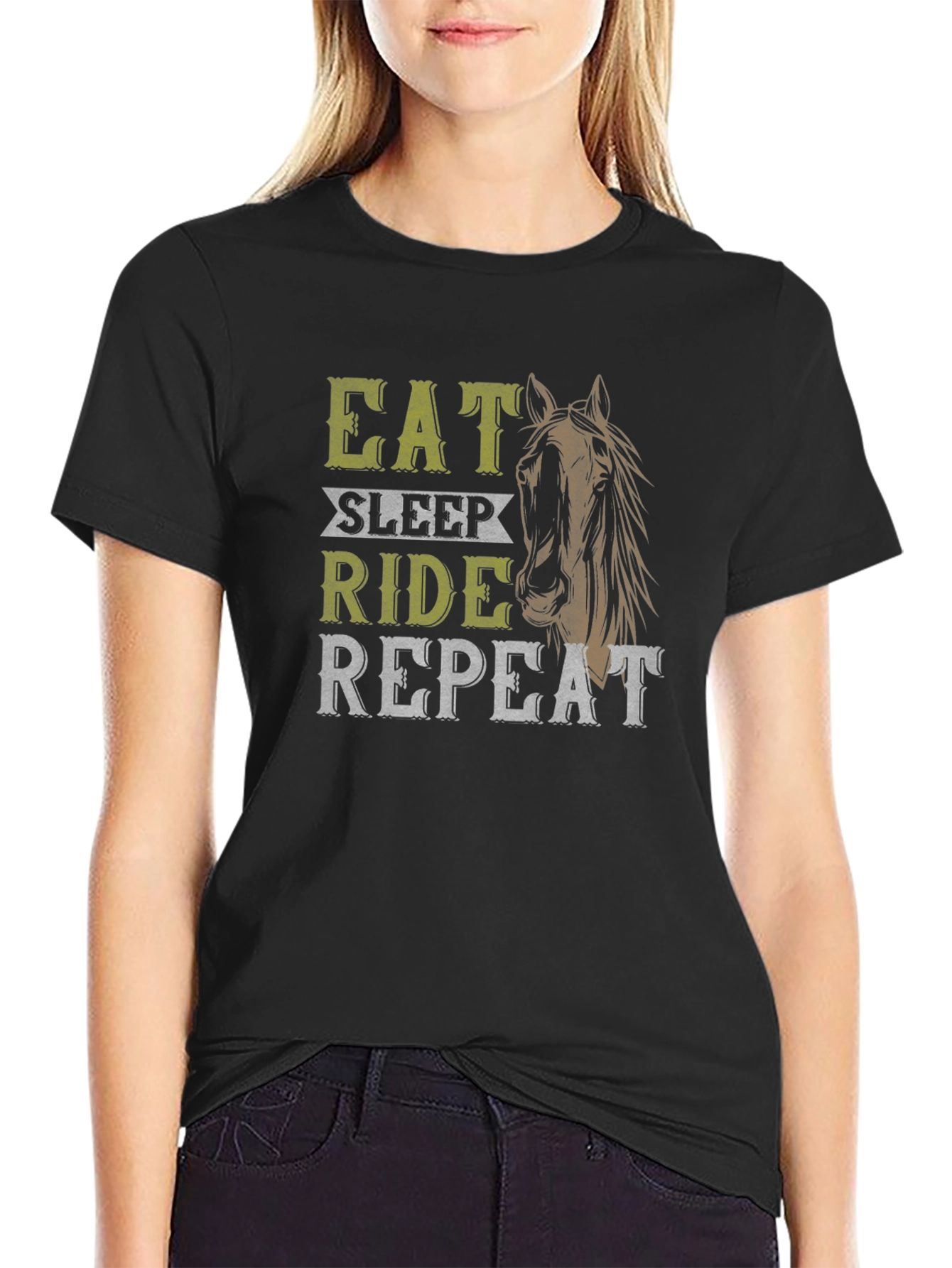 Eat Sleep Ride Repeat Horse Graphic Tee