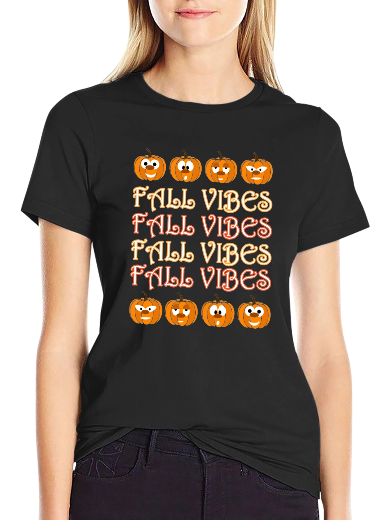 Fall Vibes Pumpkin T-Shirt - Seasonal Style