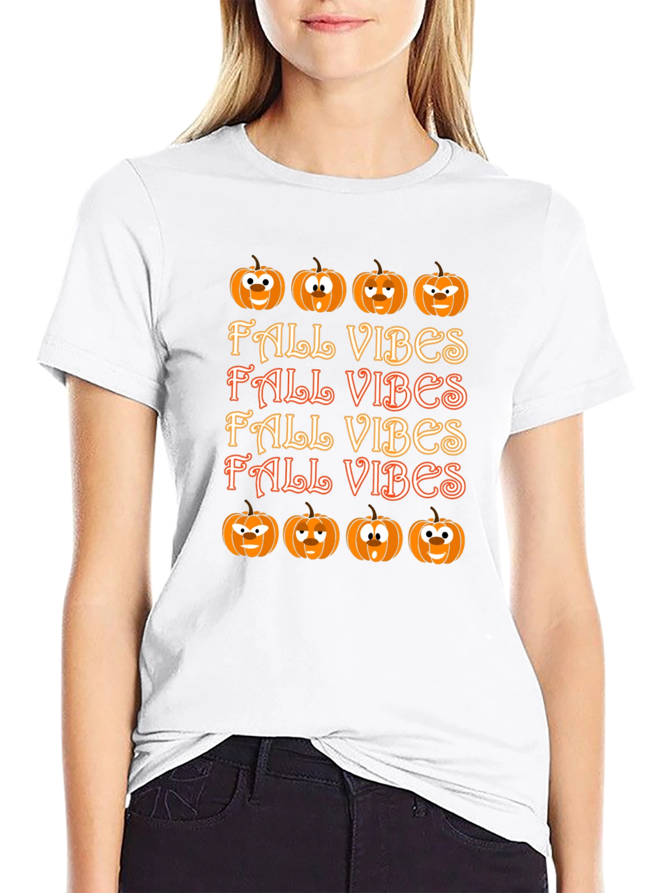 Fall Vibes Pumpkin T-Shirt - Seasonal Style