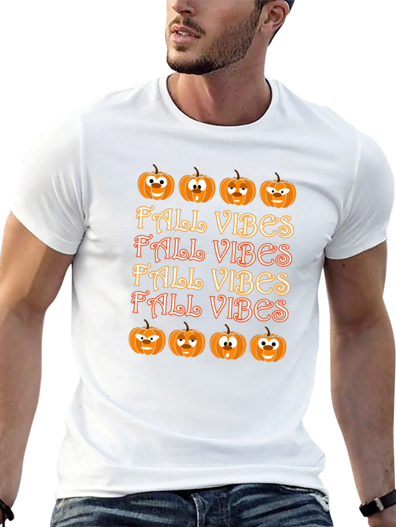 Fall Vibes Pumpkin T-Shirt - Seasonal Style
