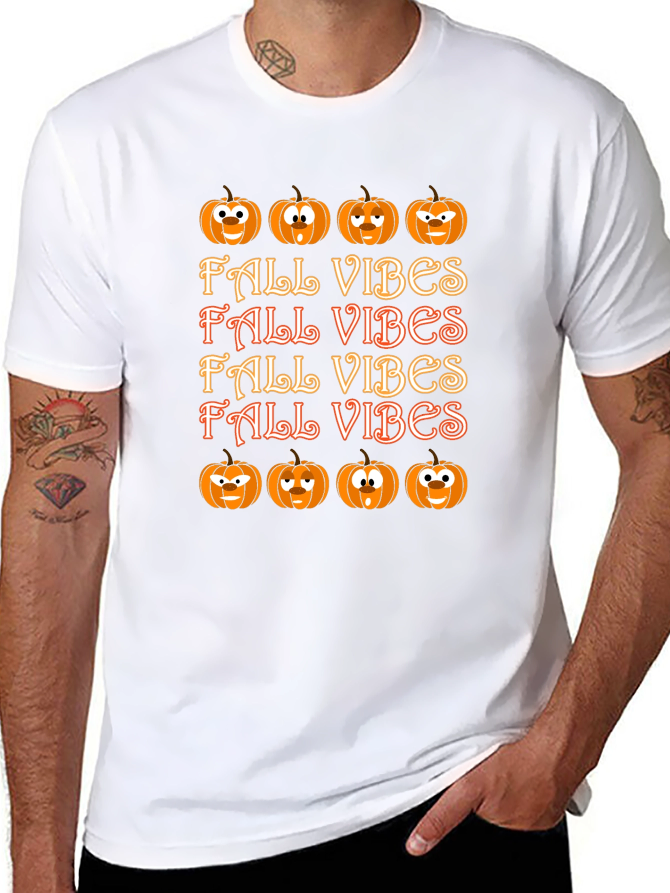 Fall Vibes Pumpkin T-Shirt - Seasonal Style