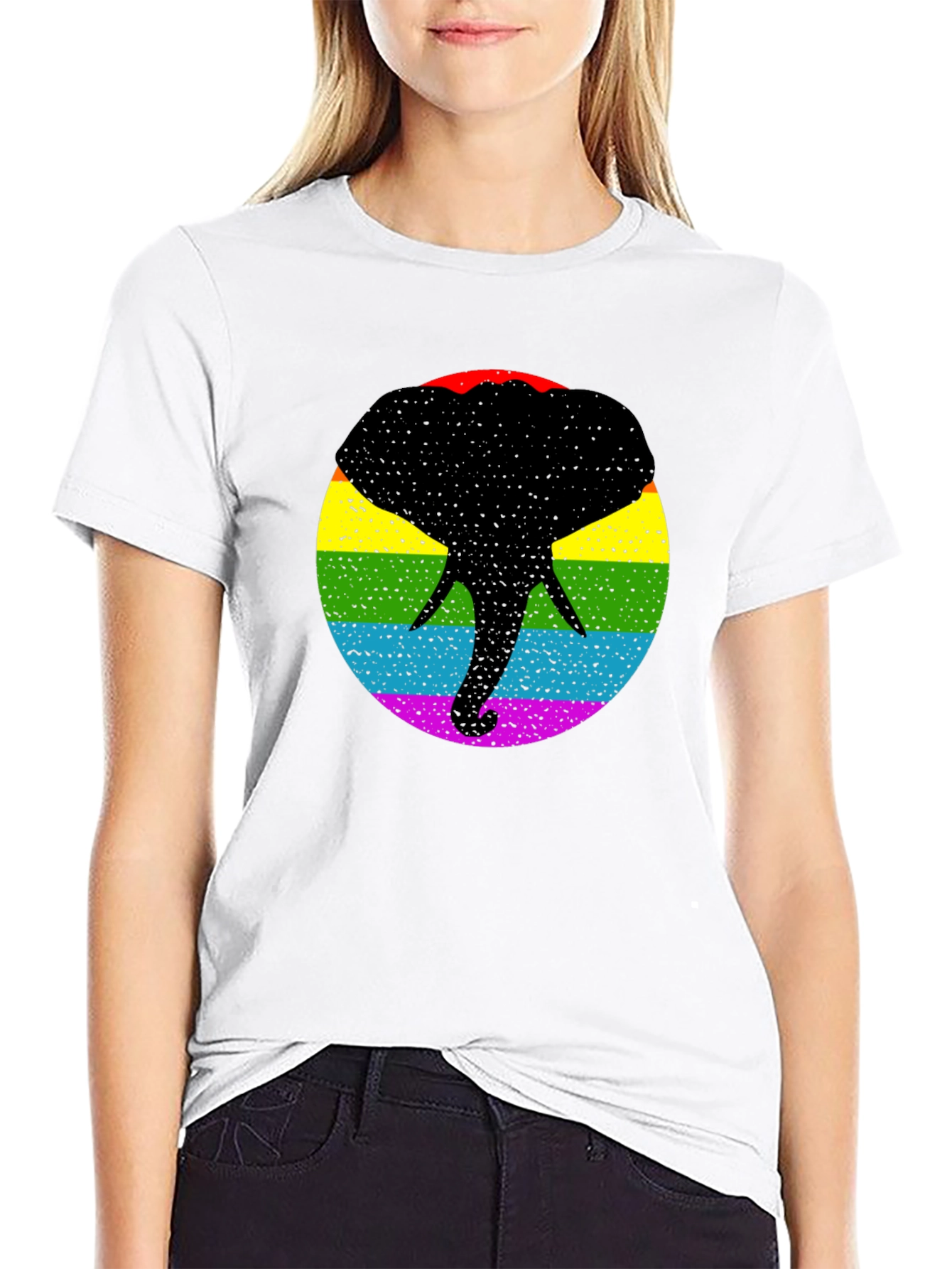 Pride Elephant T-Shirt - Bold Rainbow Graphic Tee