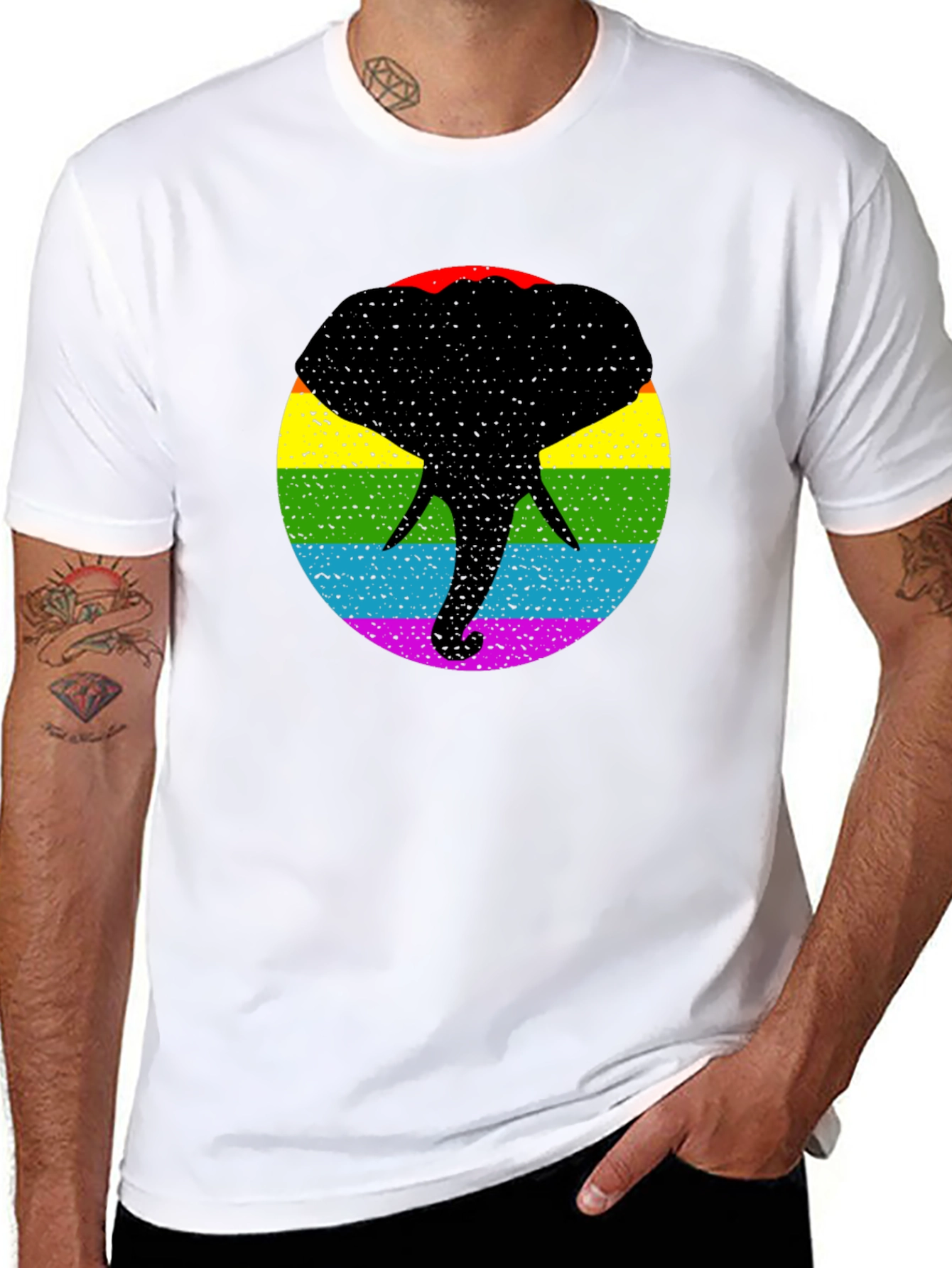 Pride Elephant T-Shirt - Bold Rainbow Graphic Tee