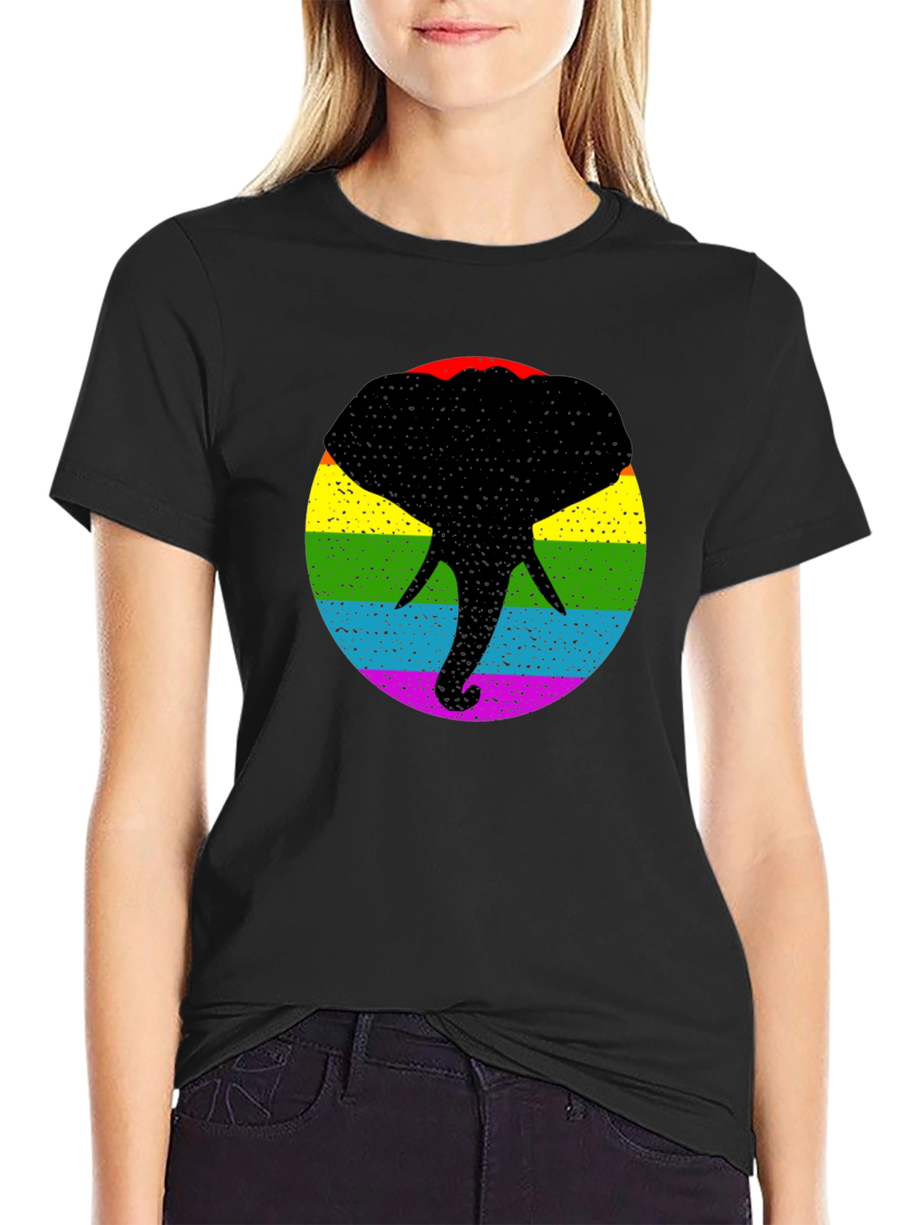 Pride Elephant T-Shirt - Bold Rainbow Graphic Tee
