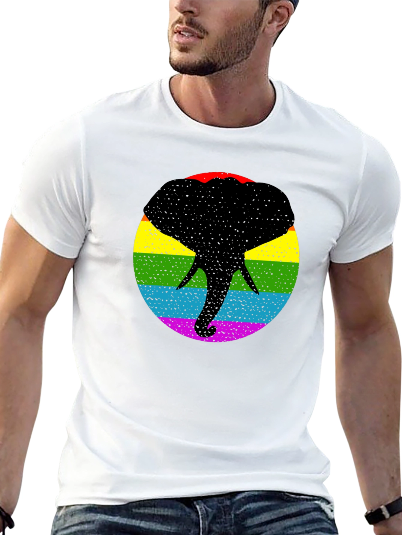 Pride Elephant T-Shirt - Bold Rainbow Graphic Tee