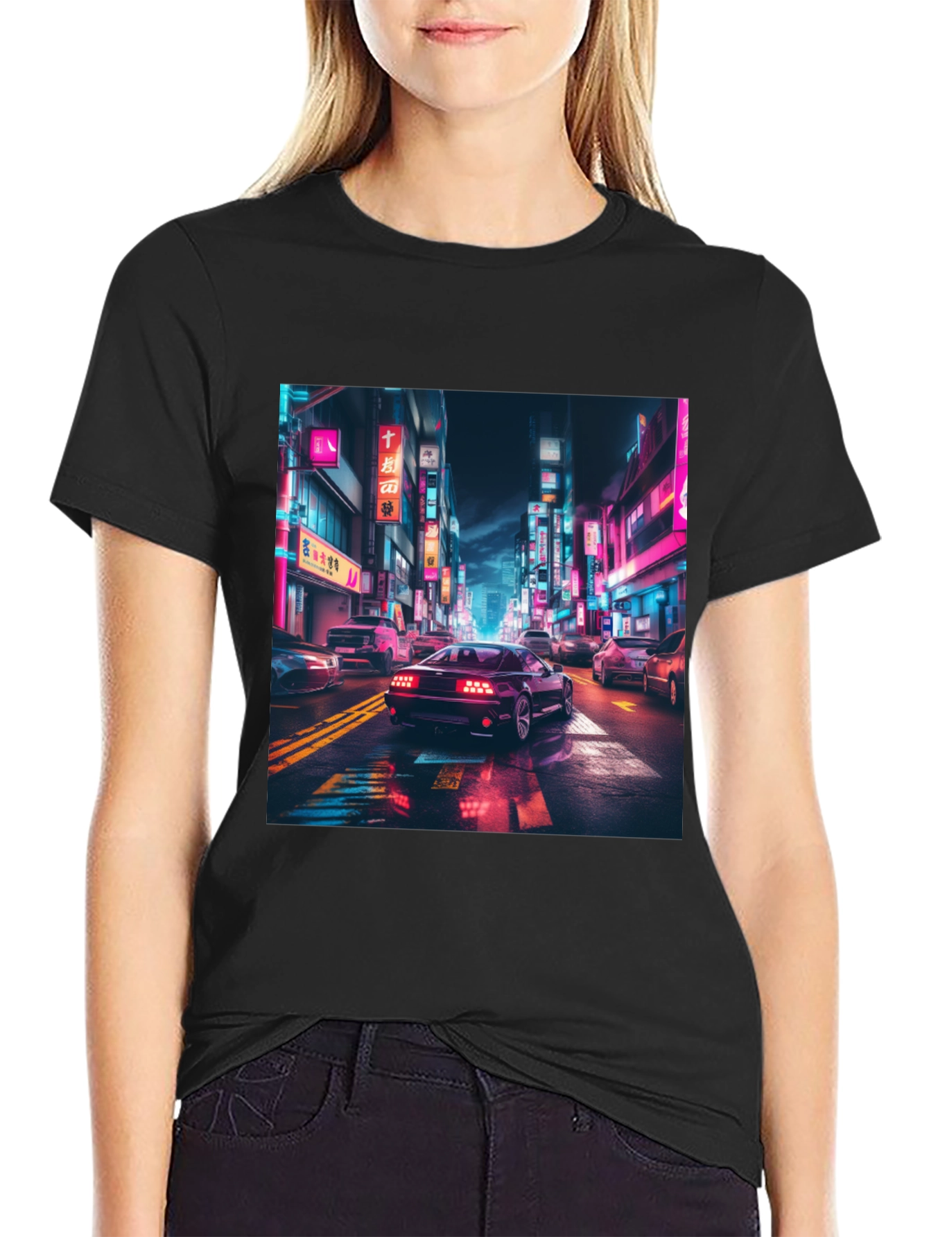 Neon City Car Graphic Tee