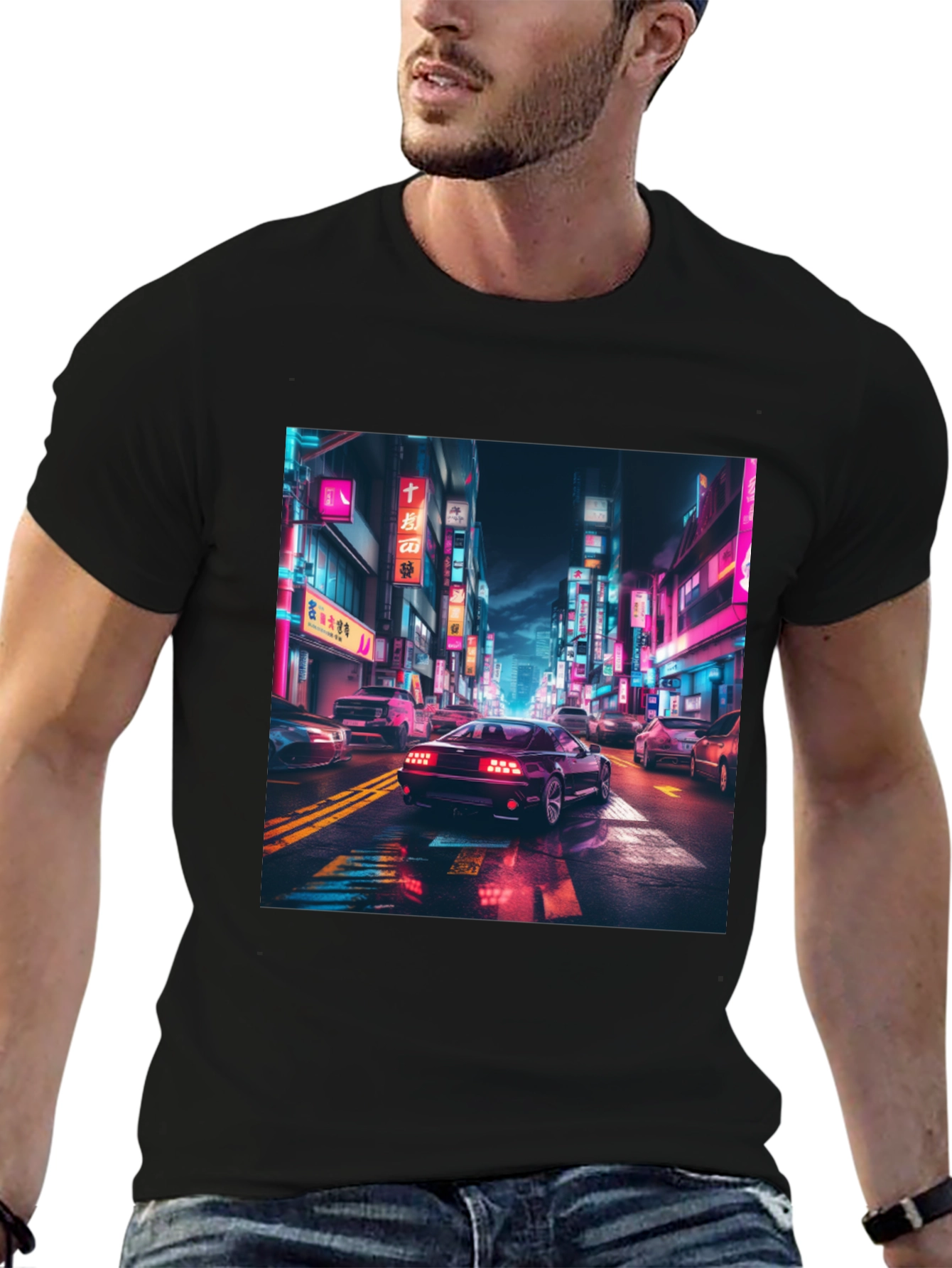 Neon City Car Graphic Tee