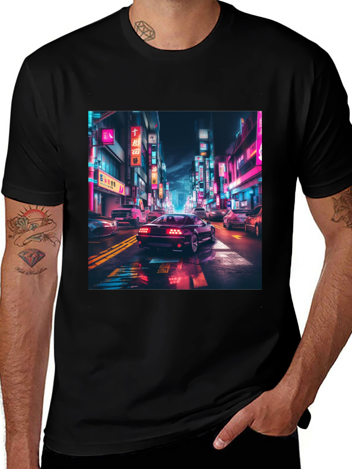 Neon City Car Graphic Tee