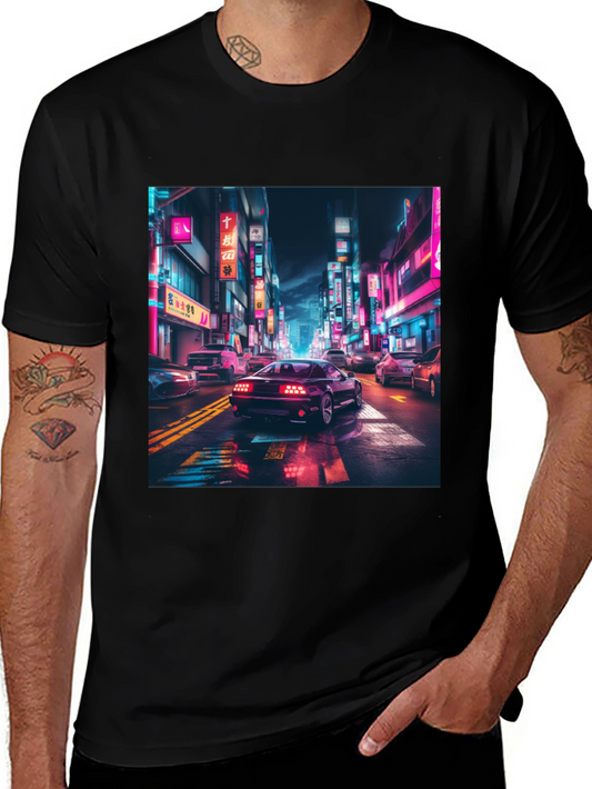 Neon City Car Graphic Tee