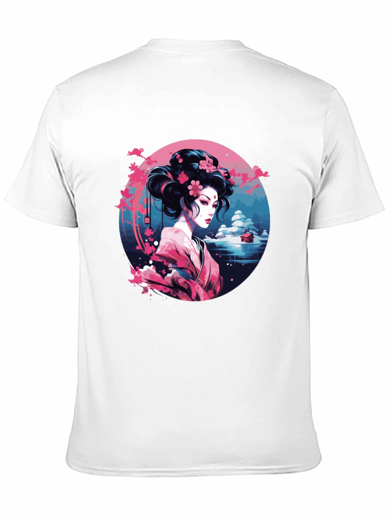 Geisha Art Black Tee - Unique Asian Design