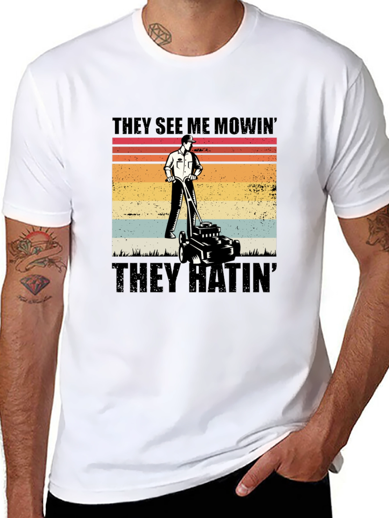 They See Me Mowin Black T-Shirt
