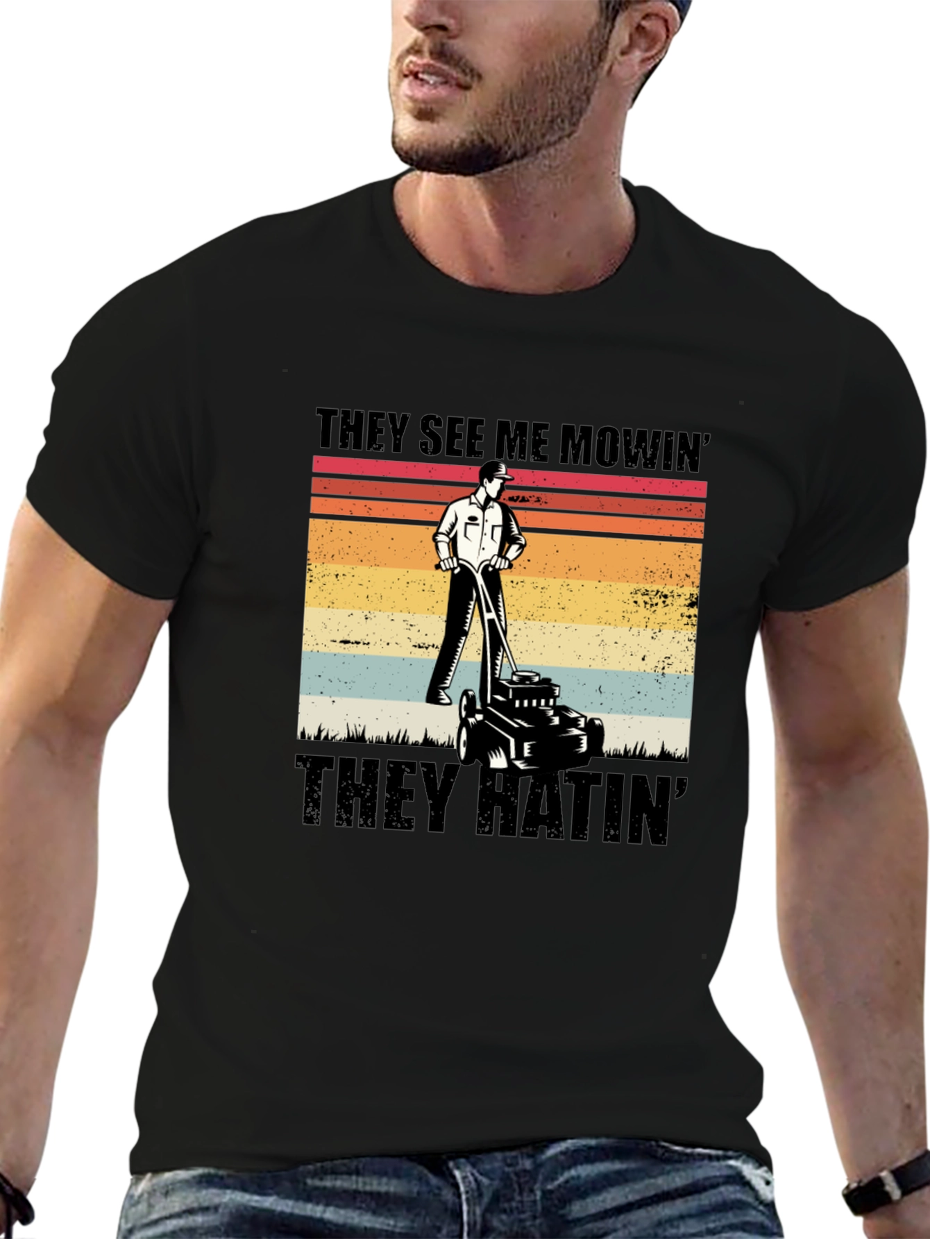 They See Me Mowin Black T-Shirt