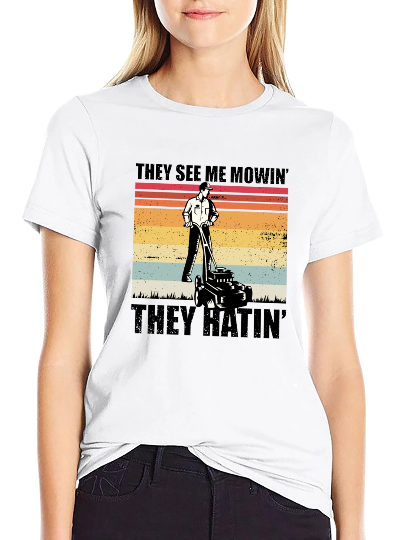 They See Me Mowin Black T-Shirt