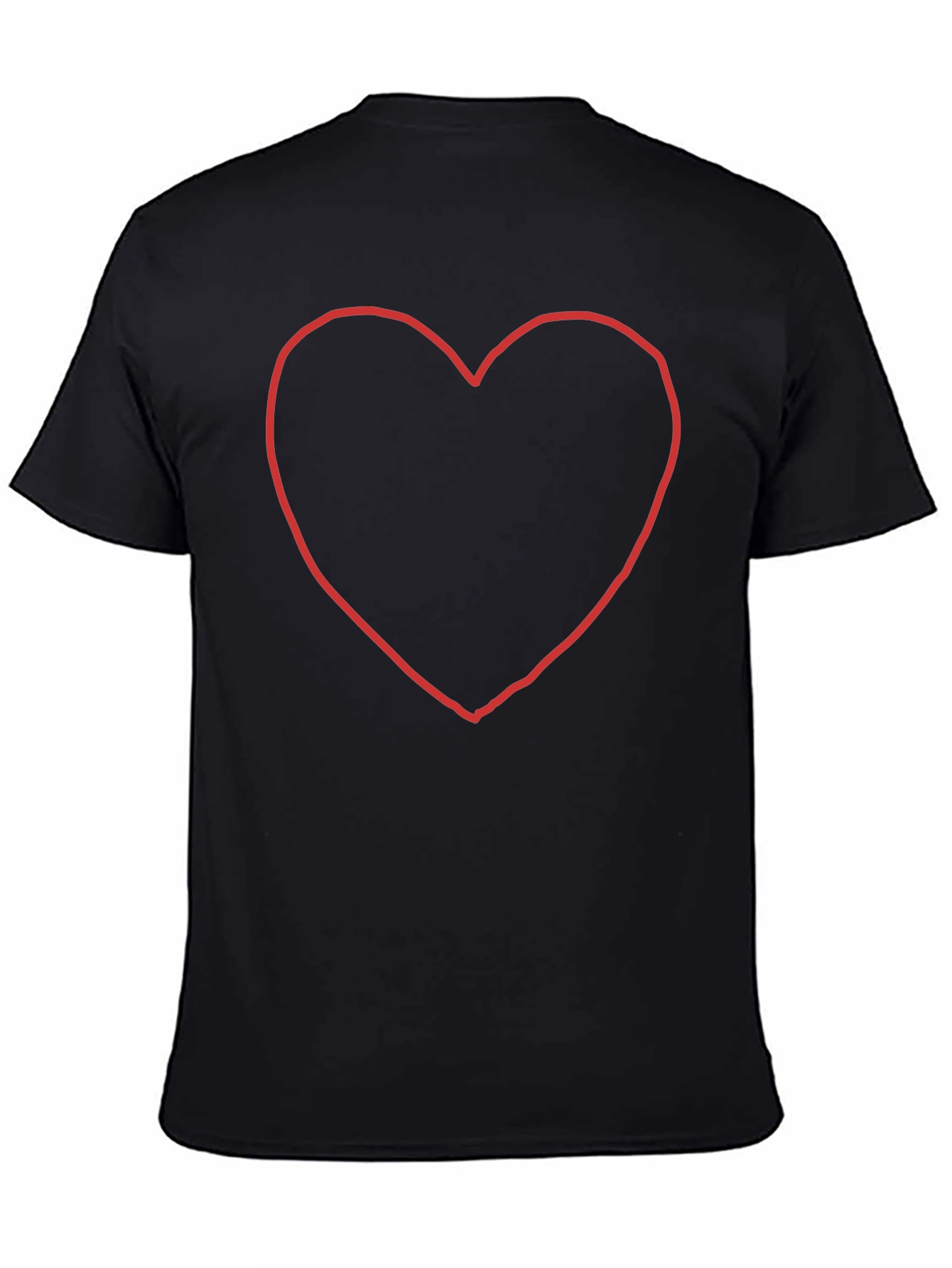 Black T-Shirt with Heart Outline