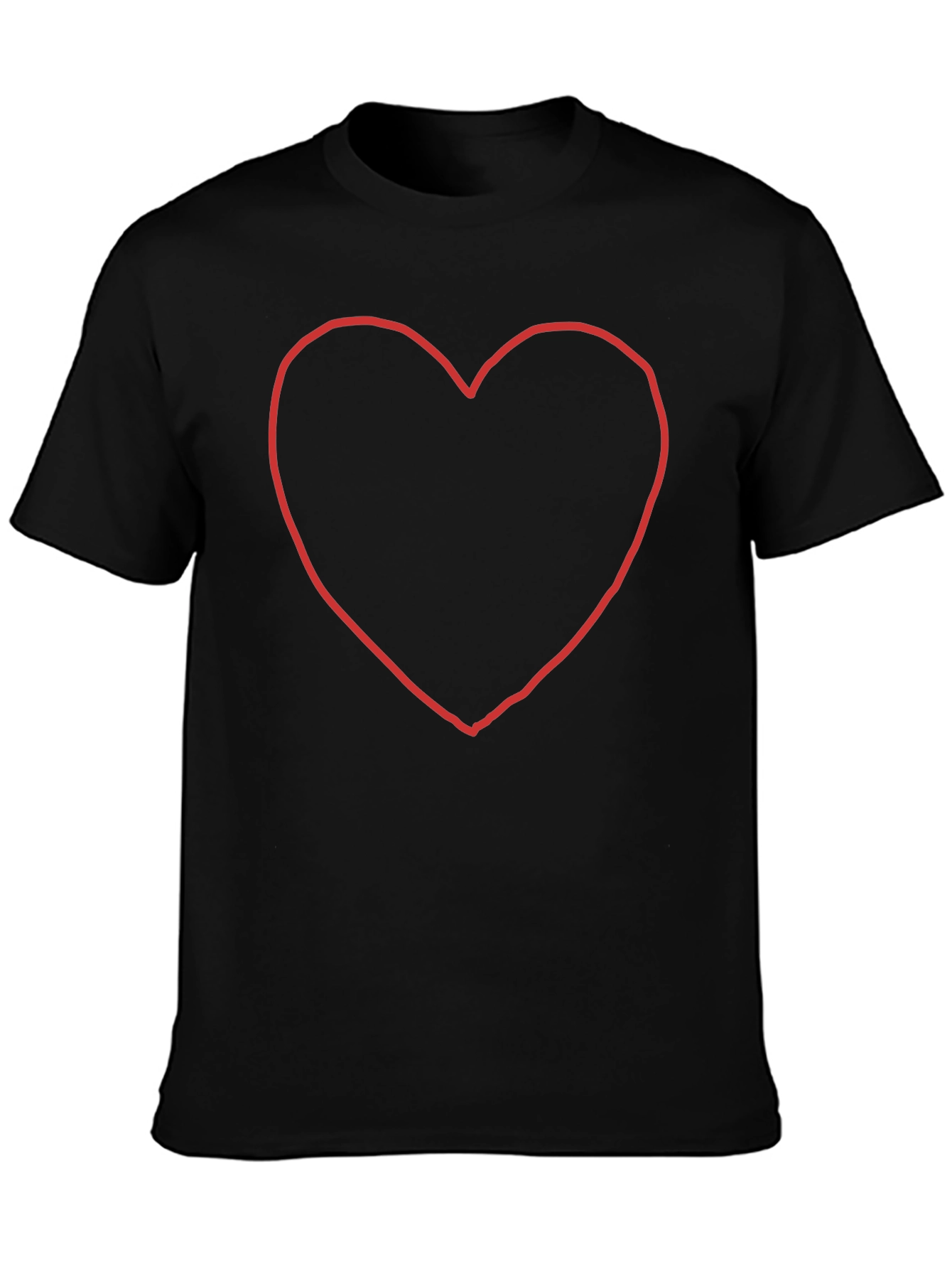 Black T-Shirt with Heart Outline
