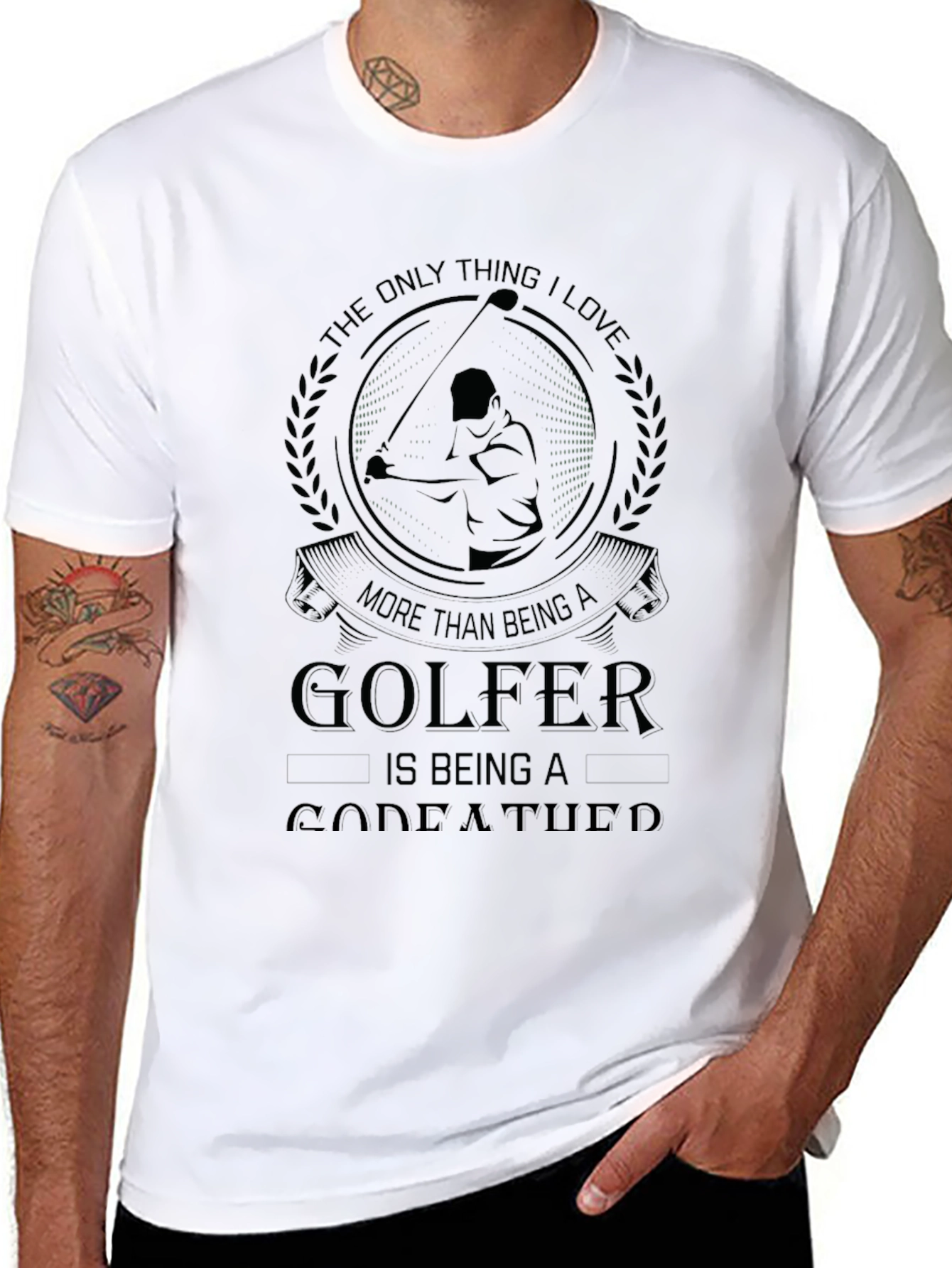 Golfing Godfather Black Tee