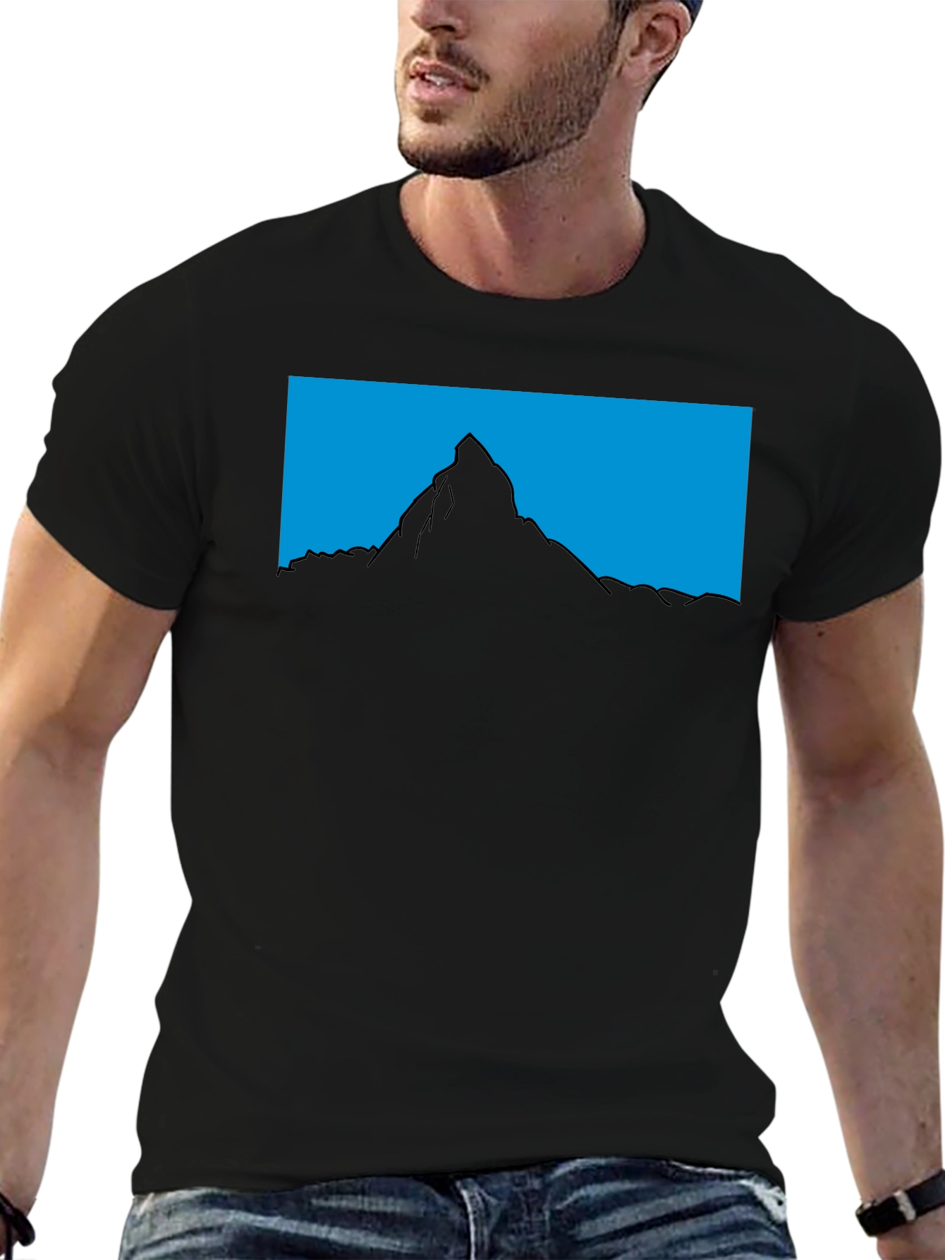Mountain Silhouette Graphic Tee - Mens Black T-Shirt