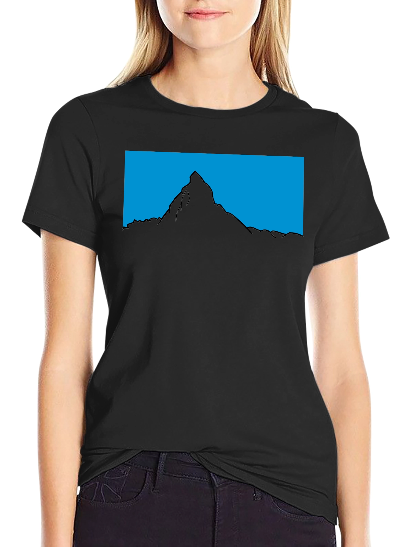 Mountain Silhouette Graphic Tee - Mens Black T-Shirt