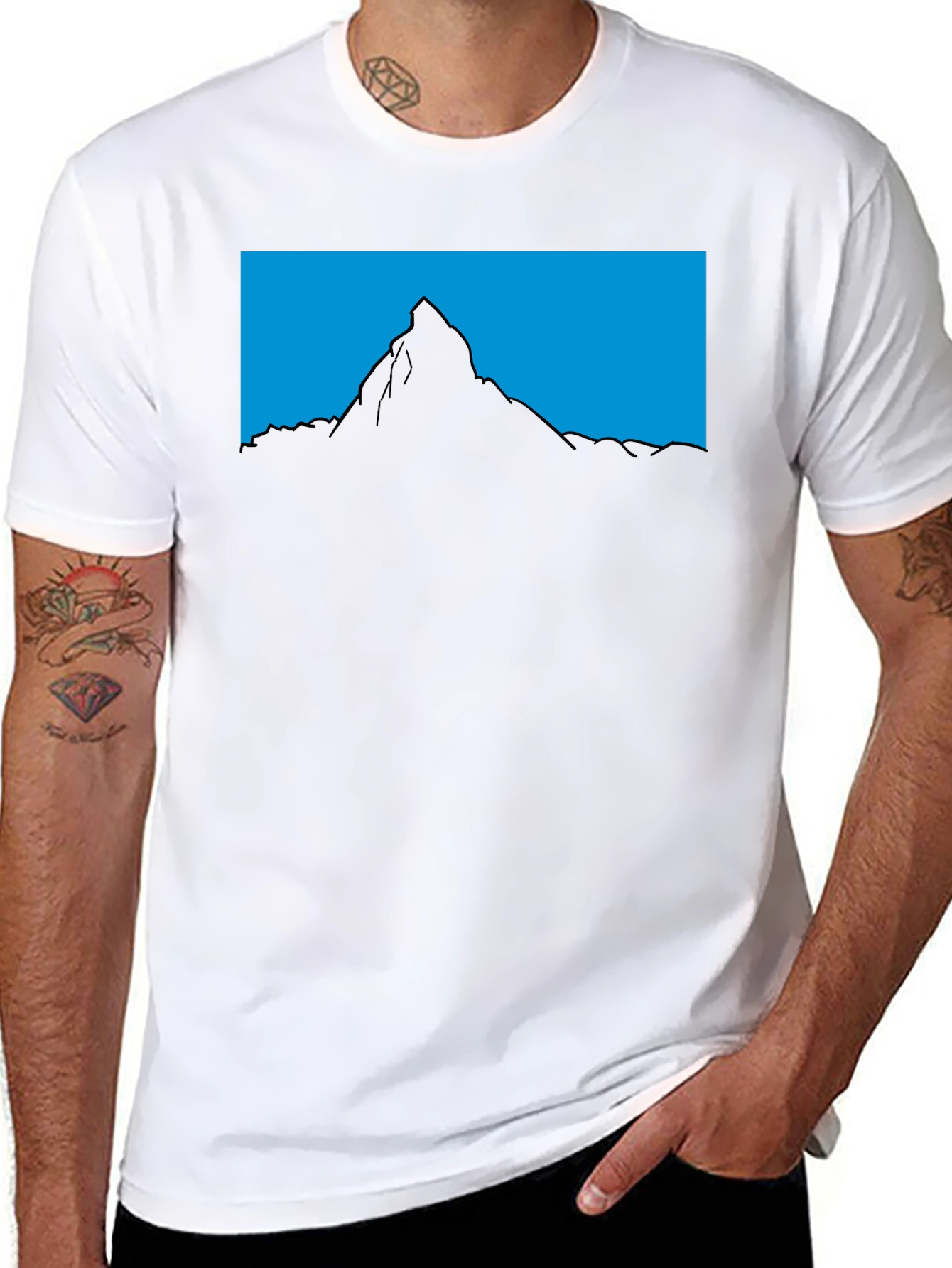 Mountain Silhouette Graphic Tee - Mens Black T-Shirt