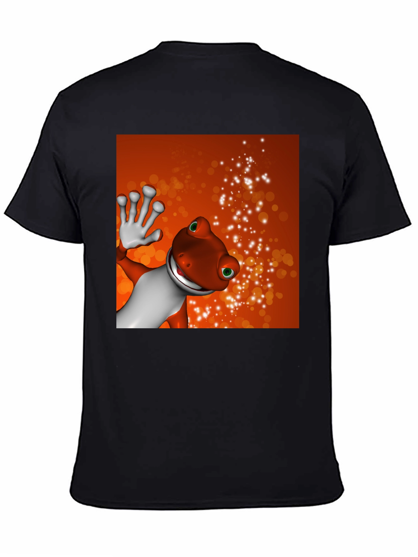 Cartoon Gecko Black T-Shirt